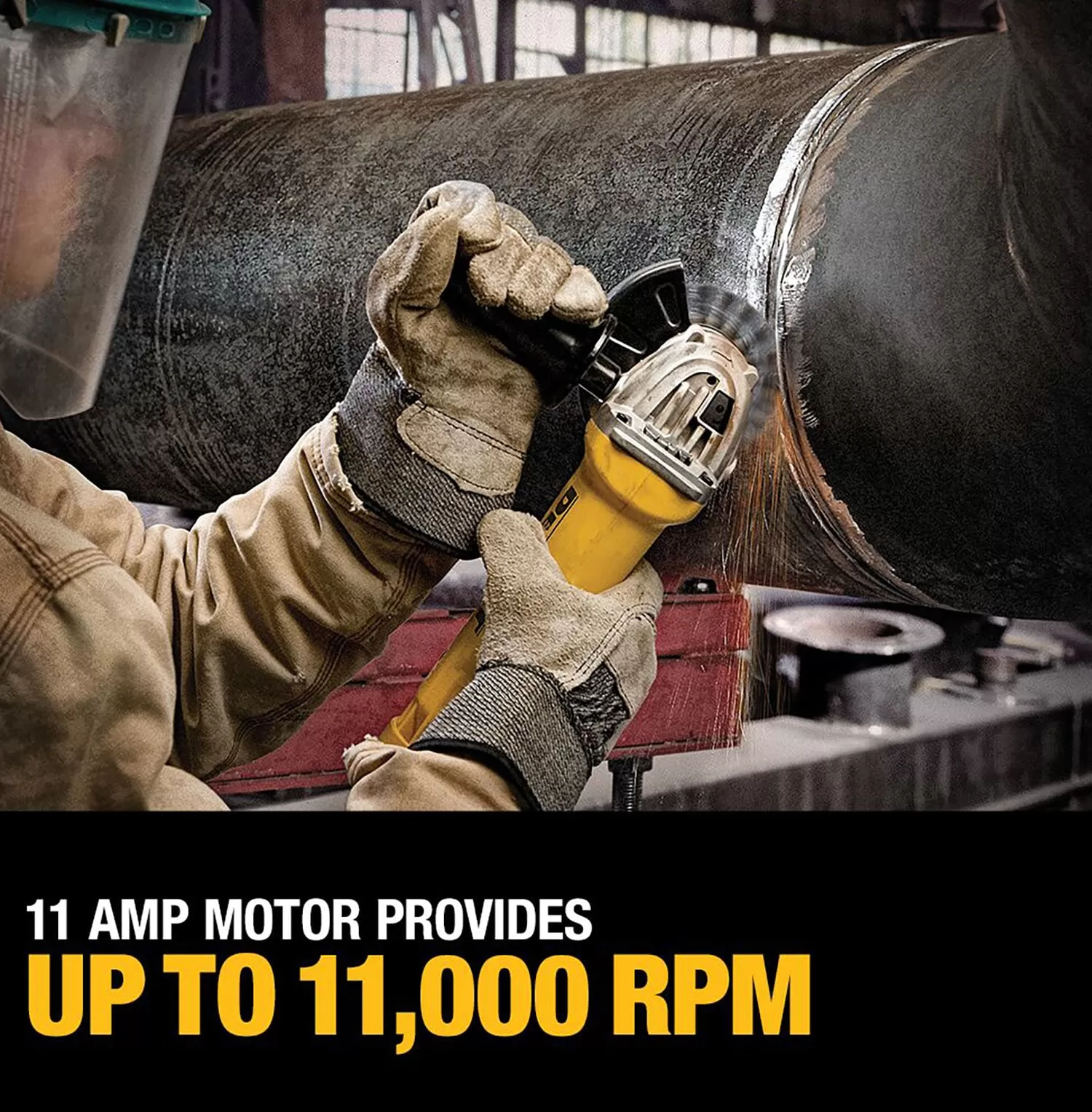 DEWALT 4.5-in 11 Amps-Amp Paddle Switch Corded Angle Grinder - Image 6
