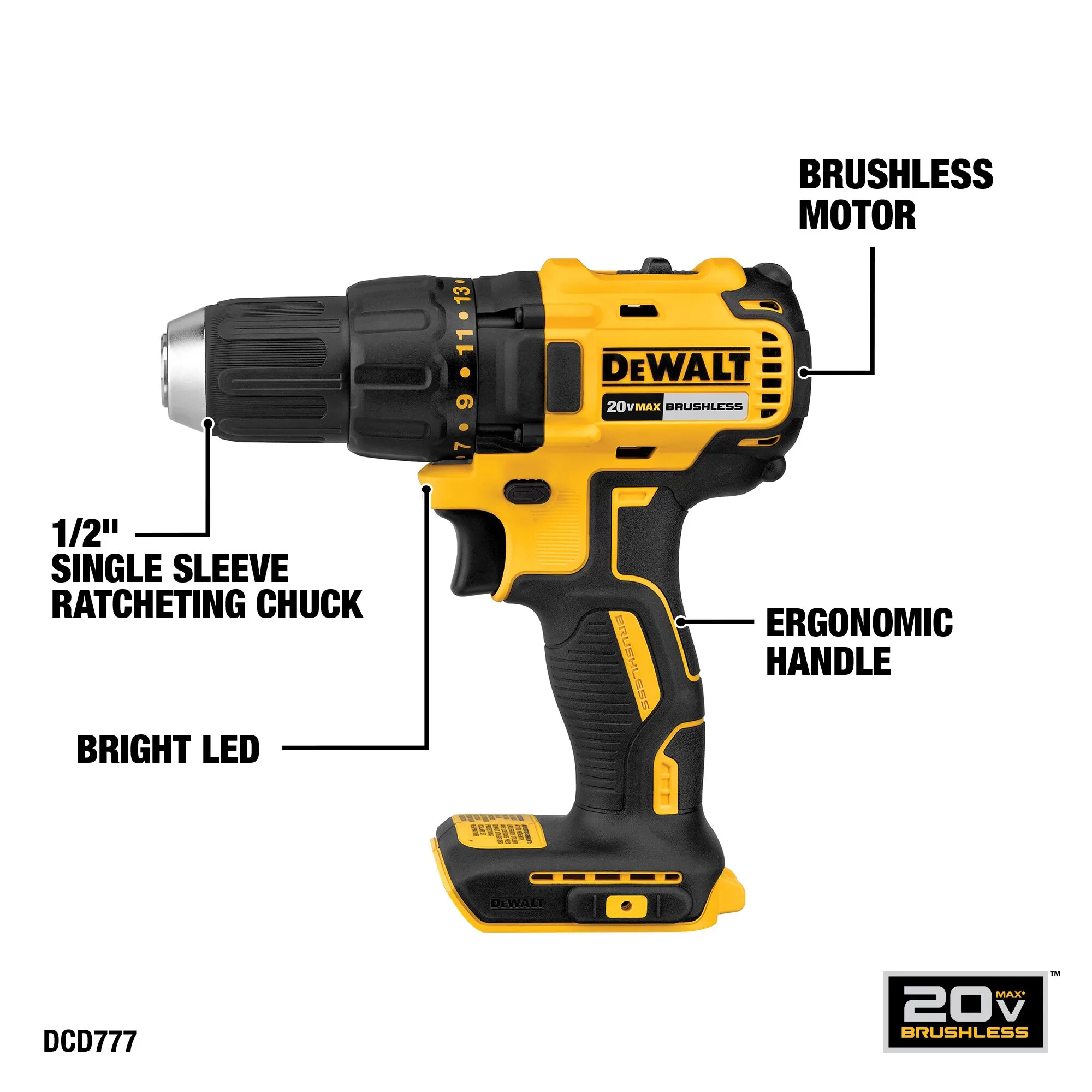 DEWALT 4-Tool 20-Volt Max Brushless Power Tool Combo Kit with Soft Case (2-Batteries and charger Included) - Image 7
