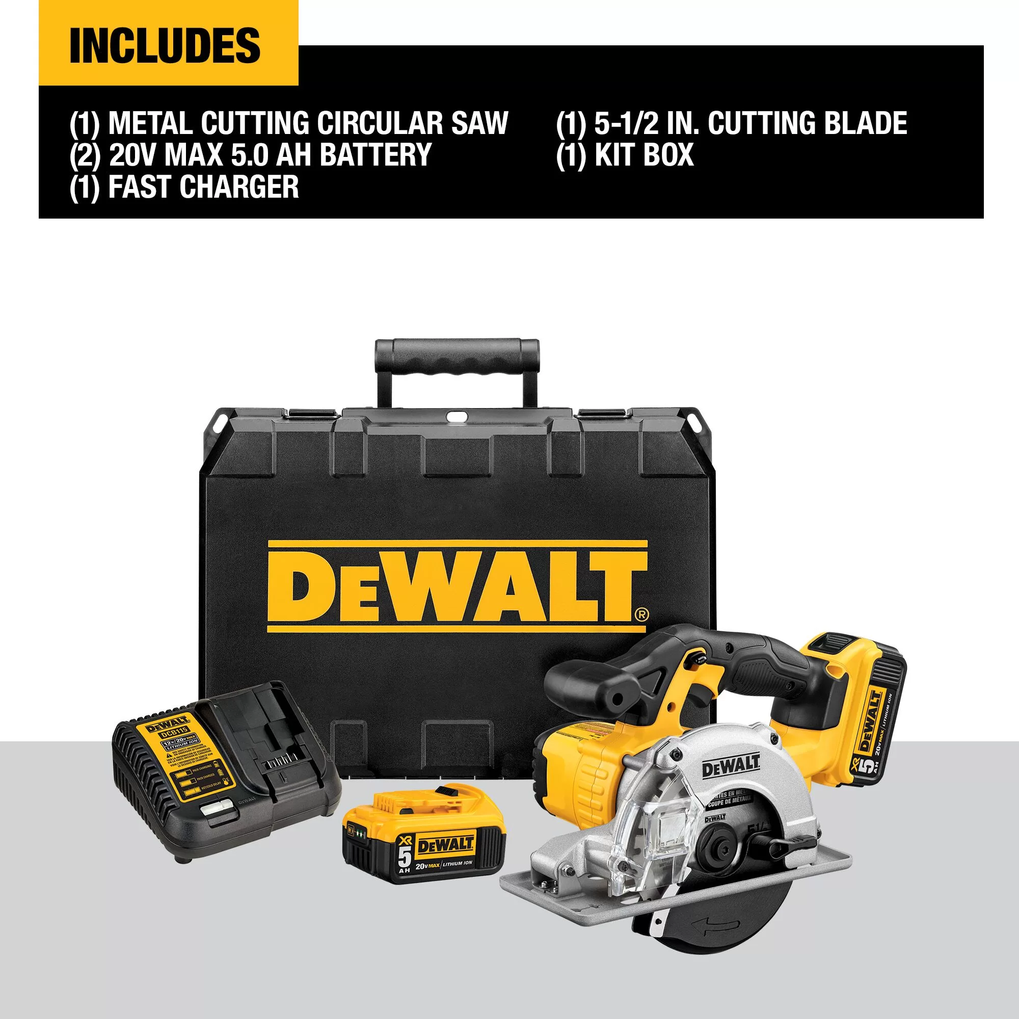 DEWALT DCS373P2 20-volt Max 5-1/2-in Cordless Circular Saw Kit Circular Saw (2-Batteries and Charger Included) - Image 3
