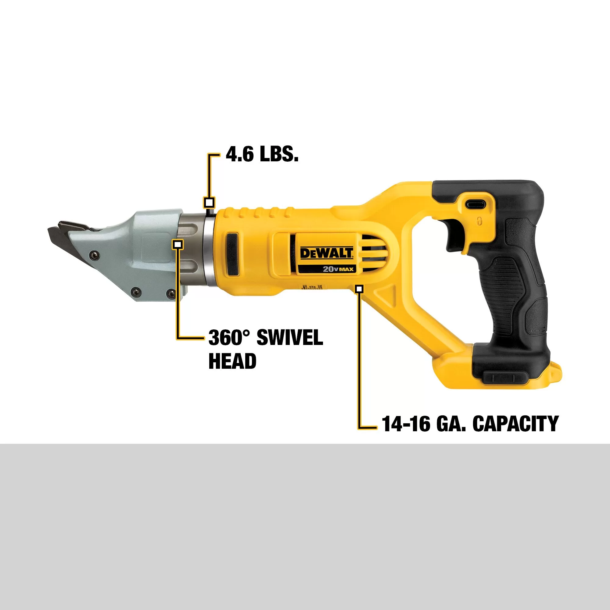 DEWALT 16-Gauge 20-Volt Cordless Metal Shears - Image 3