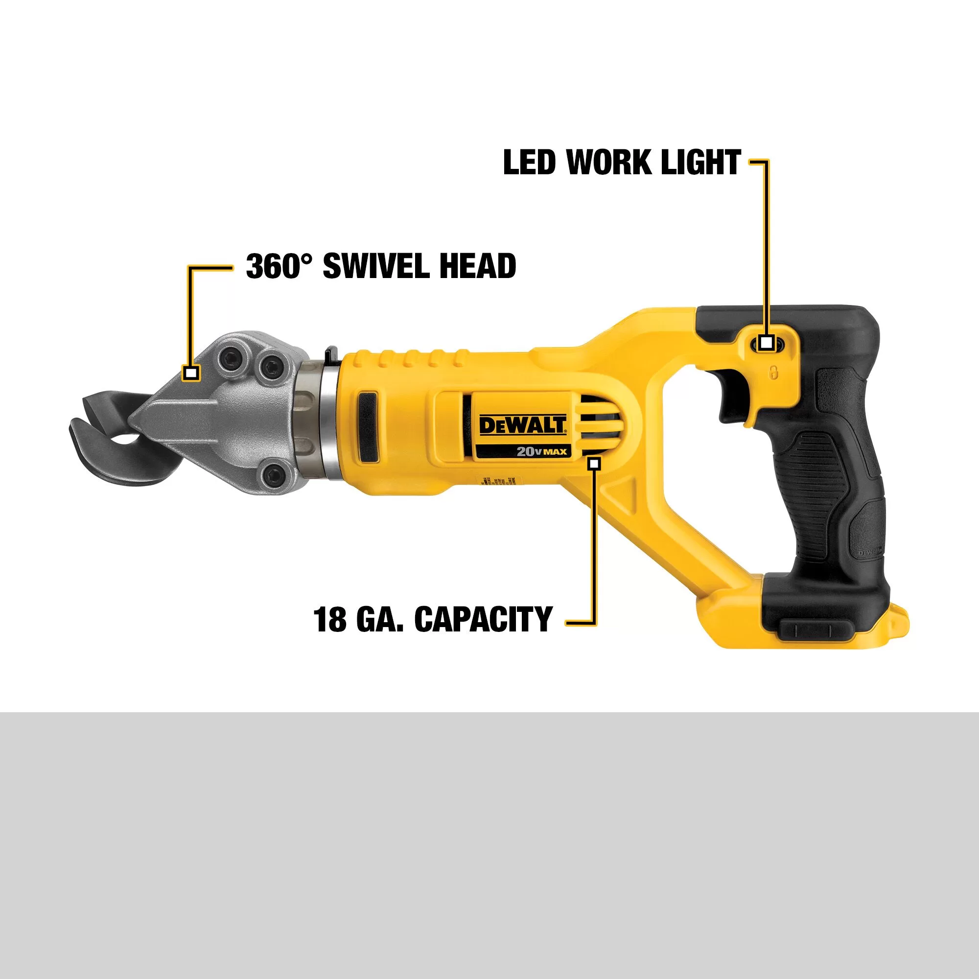 DEWALT 18-Gauge Variable Speed 20-volt Cordless Metal Shears - Image 3