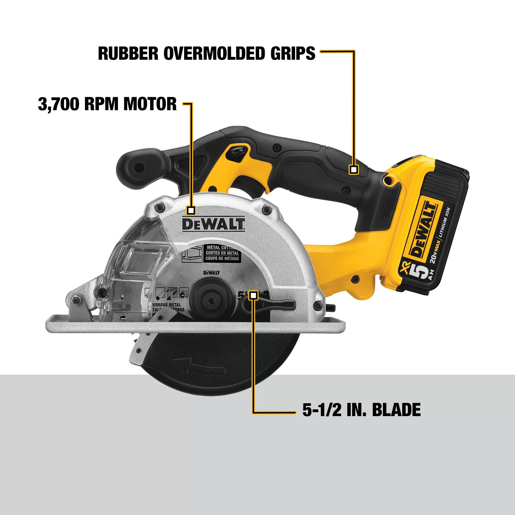 DEWALT DCS373P2 20-volt Max 5-1/2-in Cordless Circular Saw Kit Circular Saw (2-Batteries and Charger Included) - Image 4