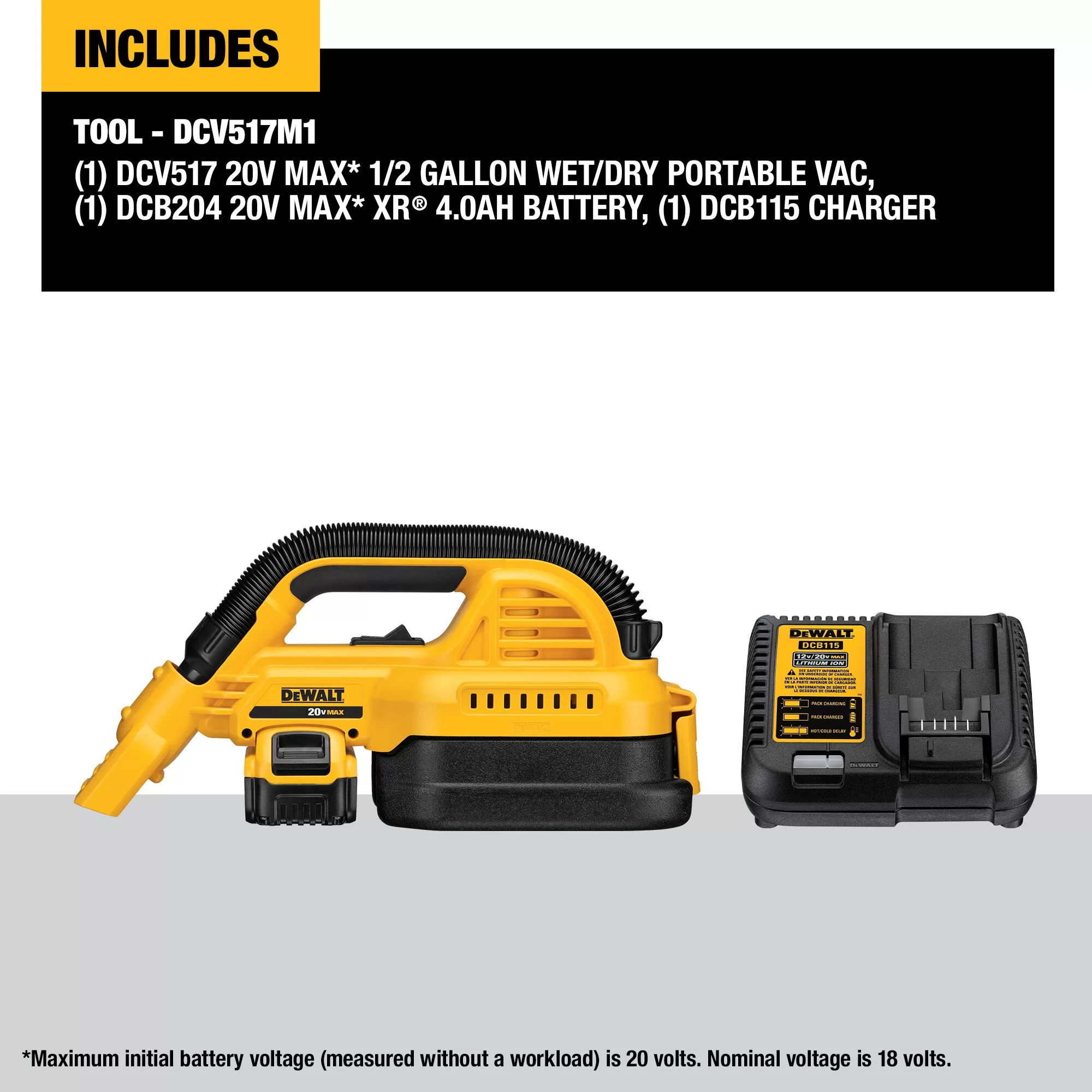 DEWALT 20-volt Max 0.5-Gallons 0.3-HP Cordless Wet/Dry Shop Vacuum (Battery Included) - Image 4