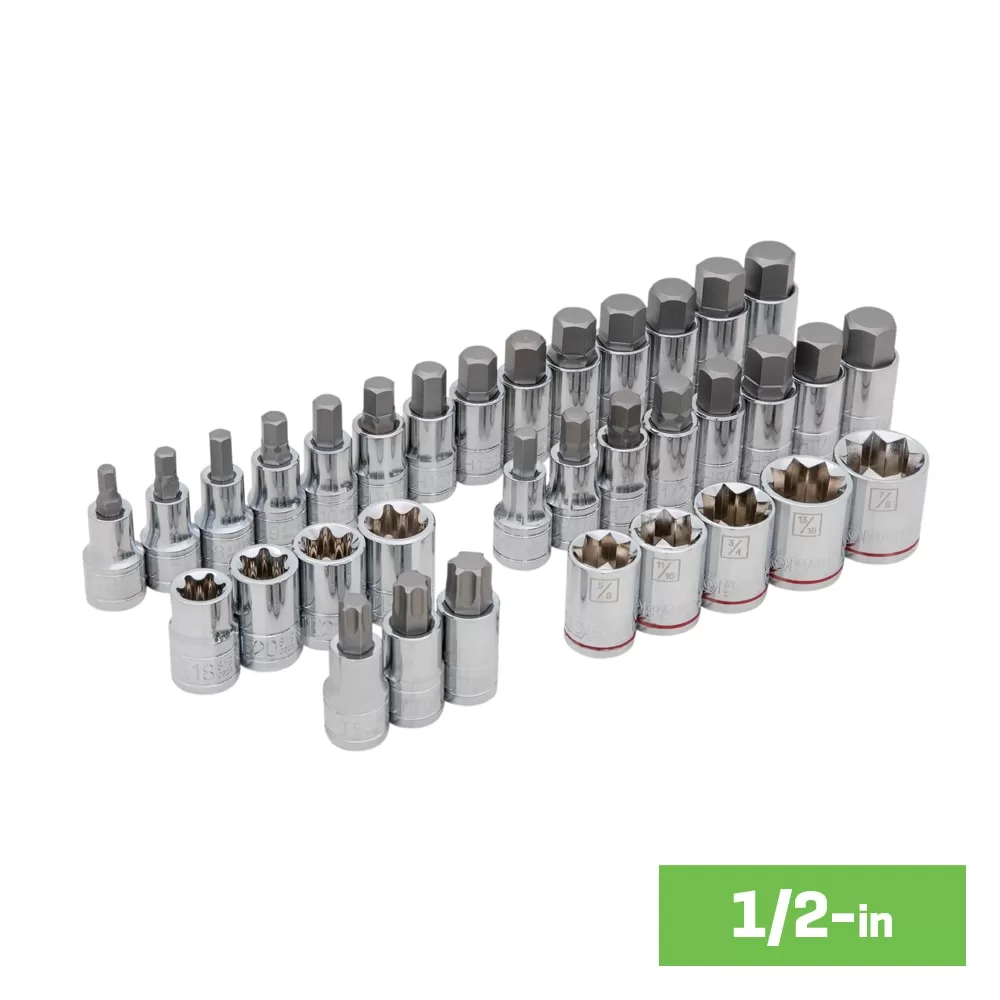 Kobalt 153-Piece 1/2-in; 3/8-in; 1/4-in Drive Set Hex;Torx;Tr Torx; Phillips;Slotted;Square Bit Standard (Sae) and Metric Driver Socket Set - Image 4