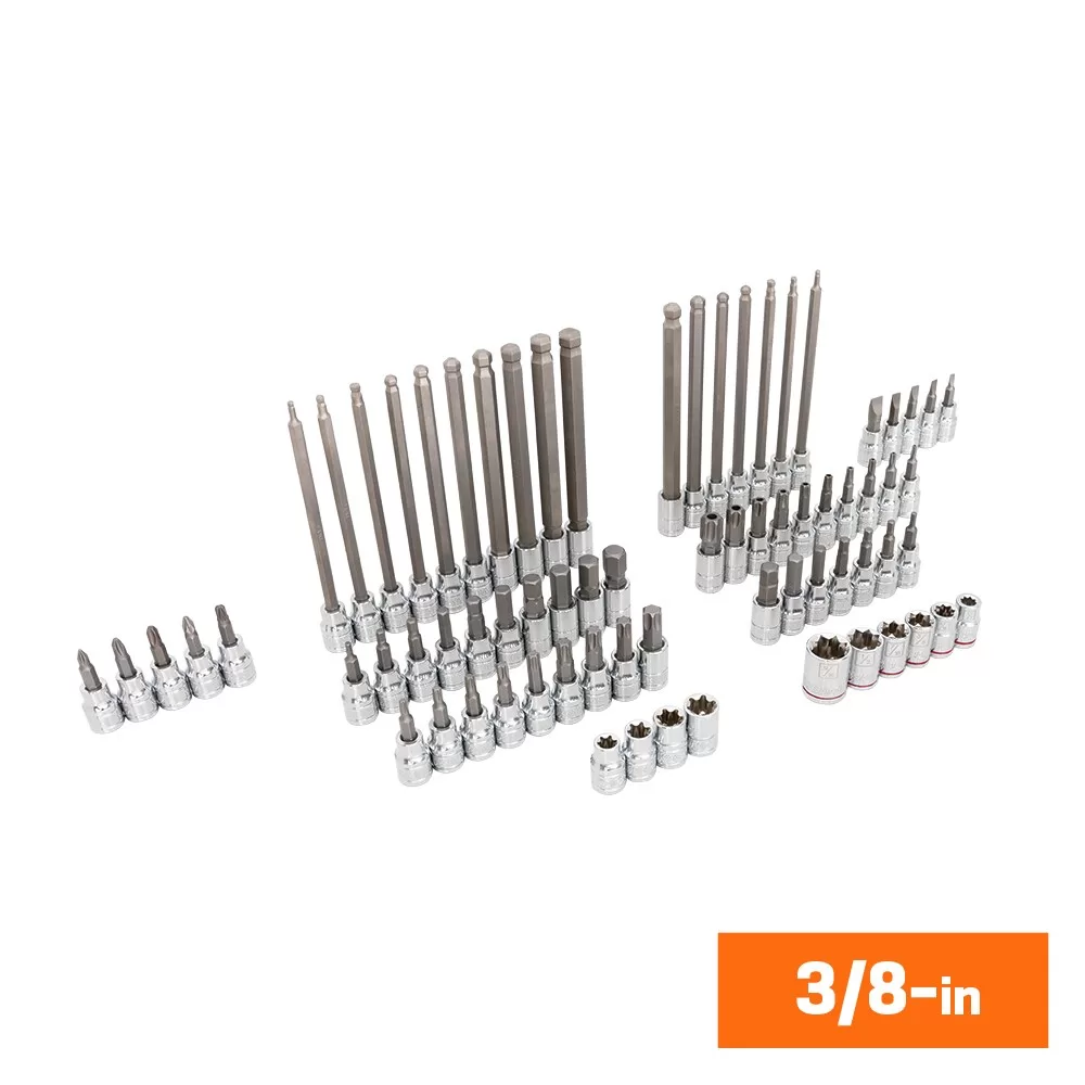 Kobalt 153-Piece 1/2-in; 3/8-in; 1/4-in Drive Set Hex;Torx;Tr Torx; Phillips;Slotted;Square Bit Standard (Sae) and Metric Driver Socket Set - Image 5
