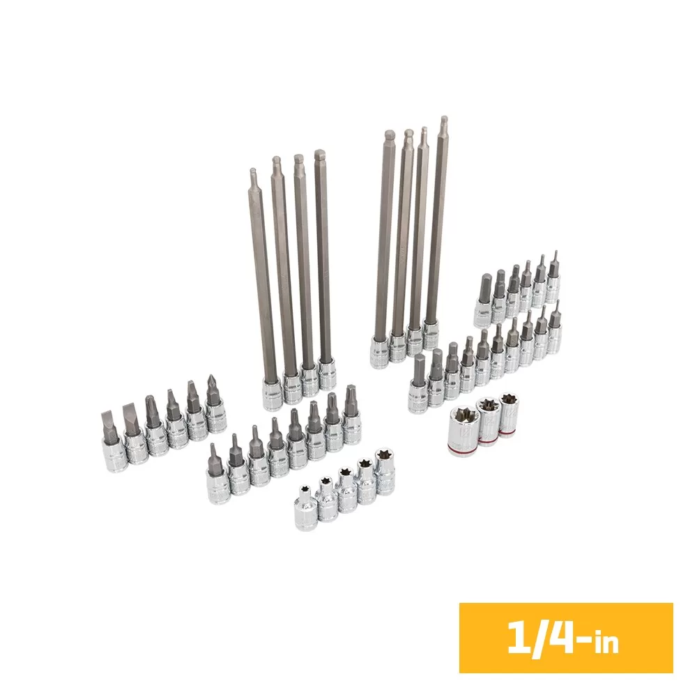 Kobalt 153-Piece 1/2-in; 3/8-in; 1/4-in Drive Set Hex;Torx;Tr Torx; Phillips;Slotted;Square Bit Standard (Sae) and Metric Driver Socket Set - Image 6
