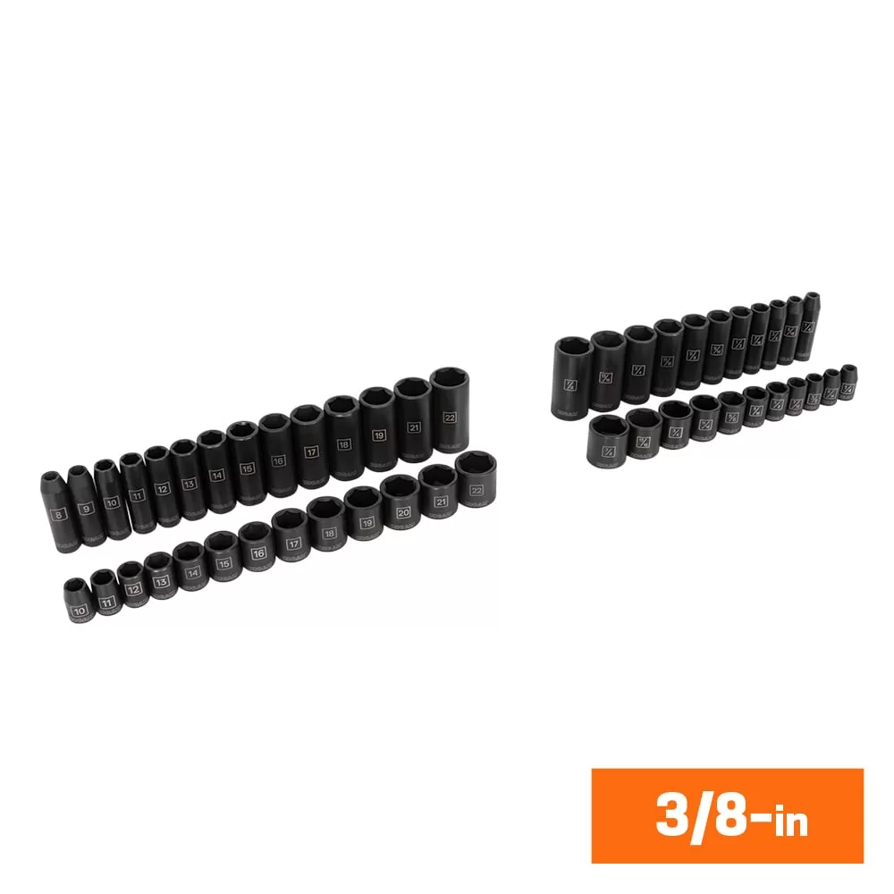 Kobalt 139-Piece Standard (SAE) and Metric 1/2-in;3/8-in Drive Set 6-point Impact Socket Set - Image 5