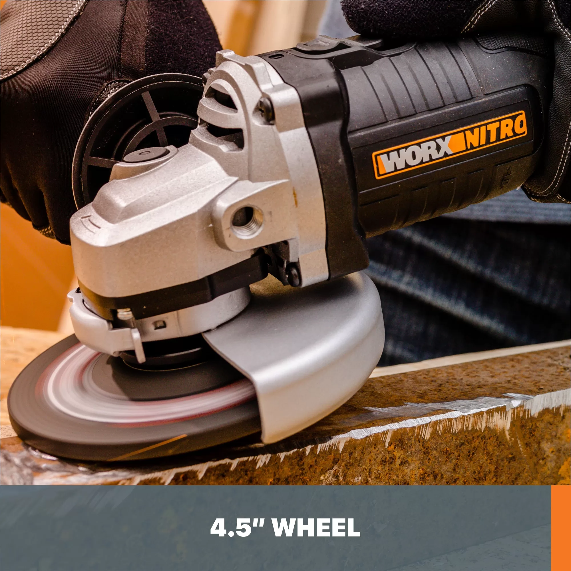 WORX 4.5-in Sliding Switch Brushless Cordless Angle Grinder - Image 5