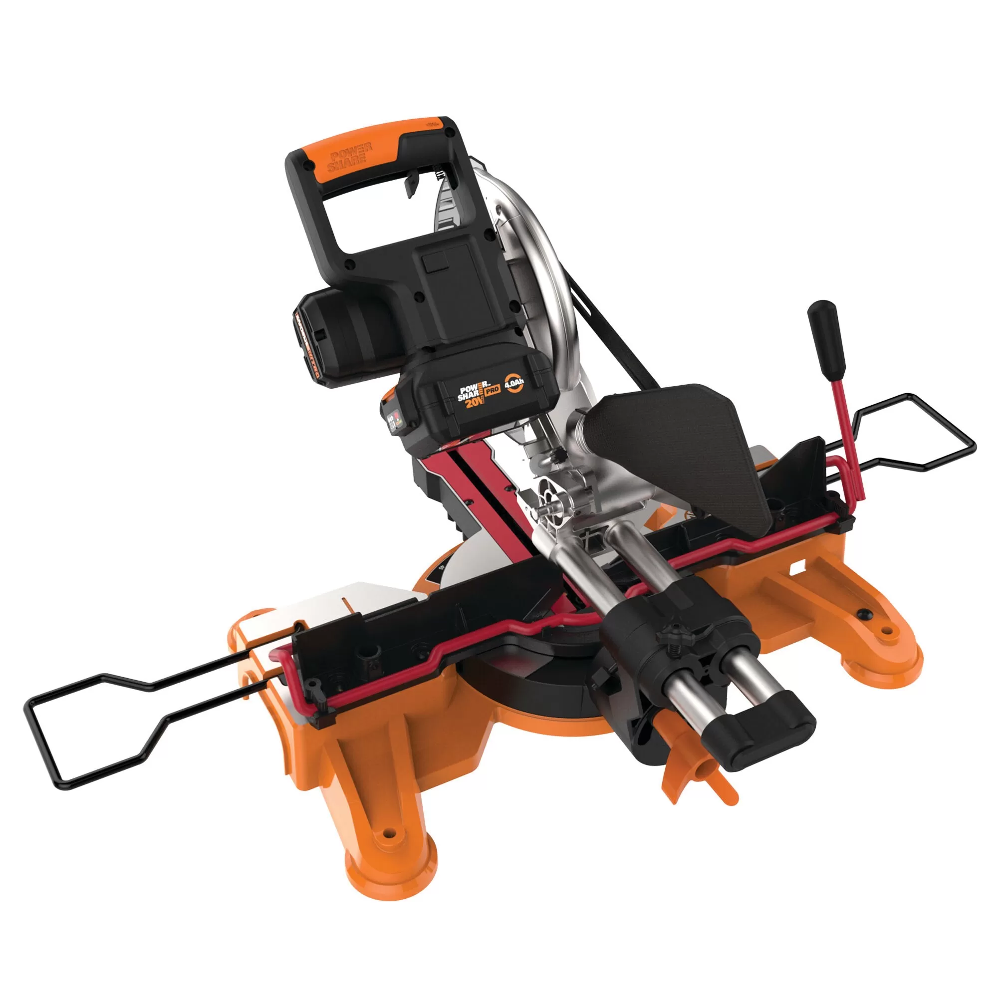 WORX Power Share POWER SHARE 7-1/4-in 20-volt Max Single Bevel Sliding Compound Cordless Miter Saw (Cordless) - Image 19