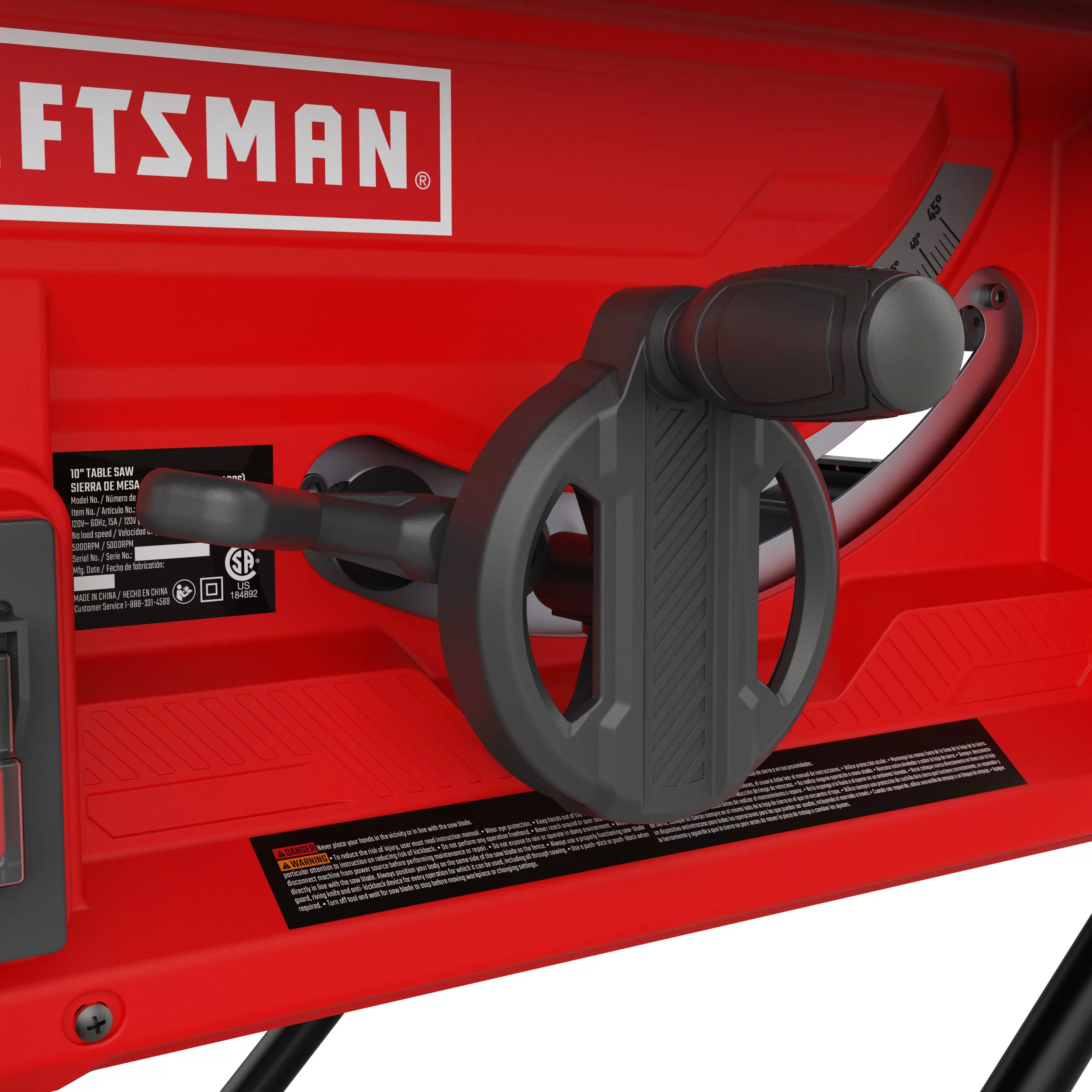 CRAFTSMAN 10-in Carbide-tipped Blade 15-Amp Portable Benchtop Table Saw with Folding Stand - Image 5