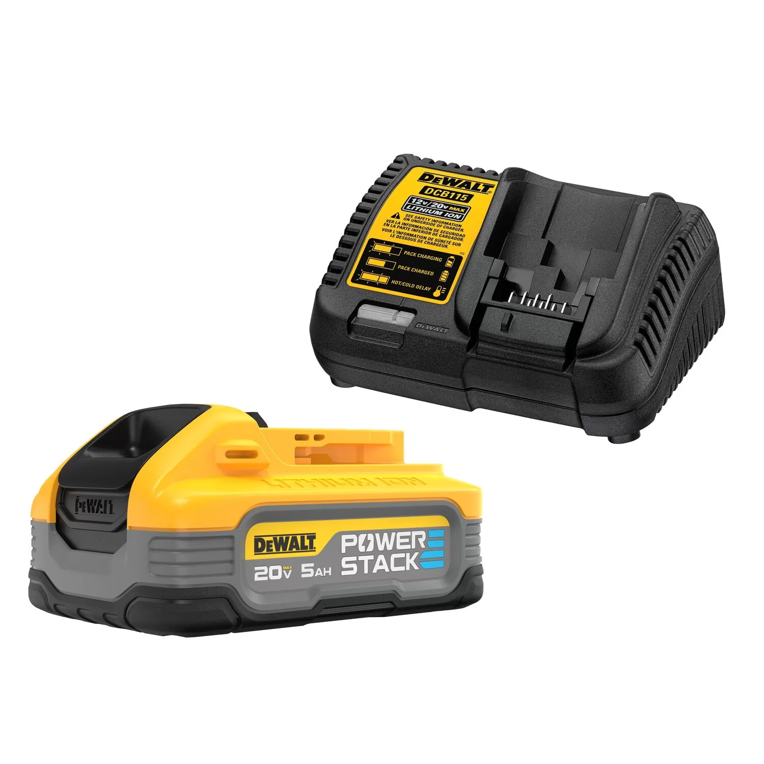 DEWALT POWERSTACK 20-Volt 5 Amp-Hour; Lithium-ion Power Tool Battery and Charger (Charger Included)