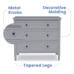 Delta Children Epic 3-Drawer Dresser, Grey