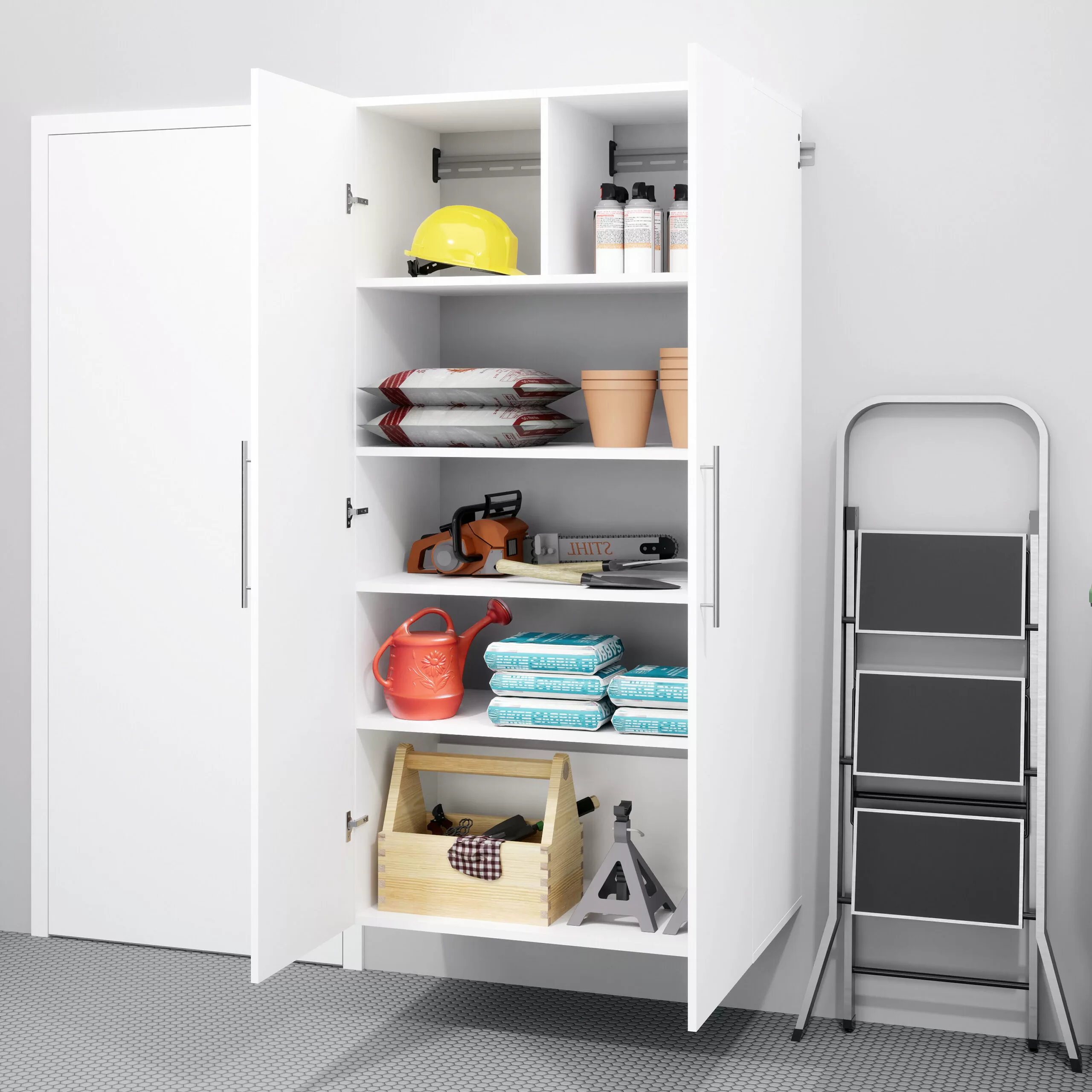 Prepac HangUps 36-in W x 72-in H Wood Composite White Wall-mount Utility Storage Cabinet - Image 12