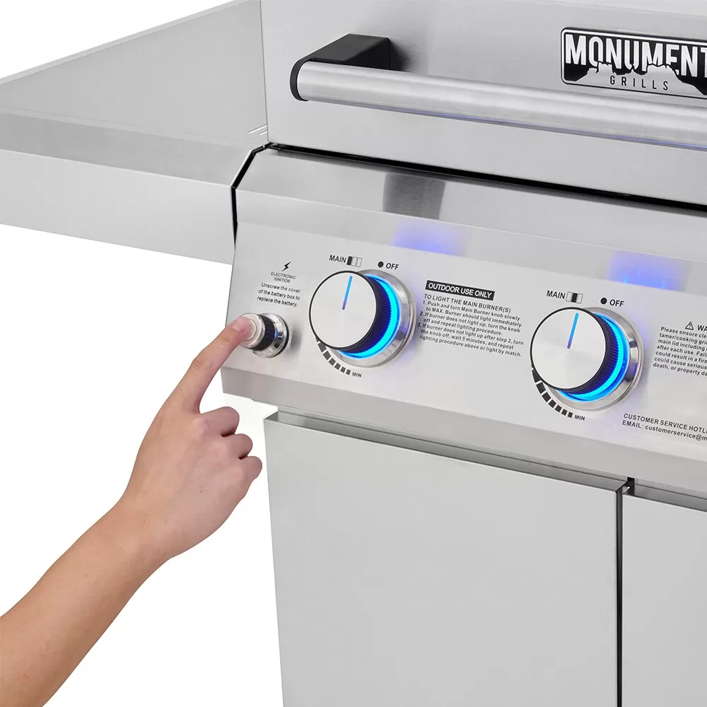 Monument Clearview Stainless Steel 3-Burner Liquid Propane Gas Grill - Image 5
