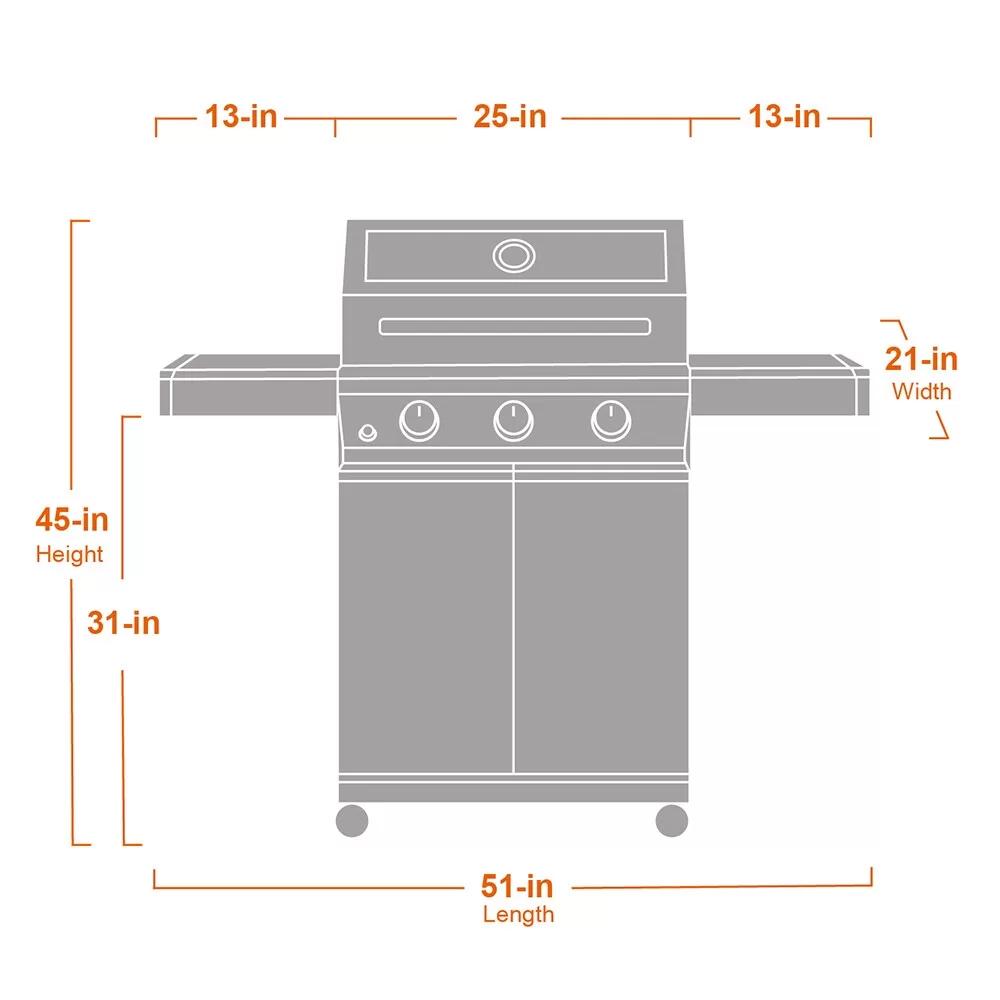 Monument Clearview Stainless Steel 3-Burner Liquid Propane Gas Grill - Image 10