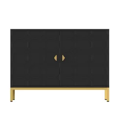 Clihome 2-Door Storage Cabinets 39.75-in W x 26.25-in H Wood Composite Black Freestanding Utility Storage Cabinet