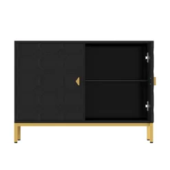Alternative view of Clihome 2-Door Storage Cabinets 39.75-in W x 26.25-in H Wood Composite Black Freestanding Utility Storage Cabinet