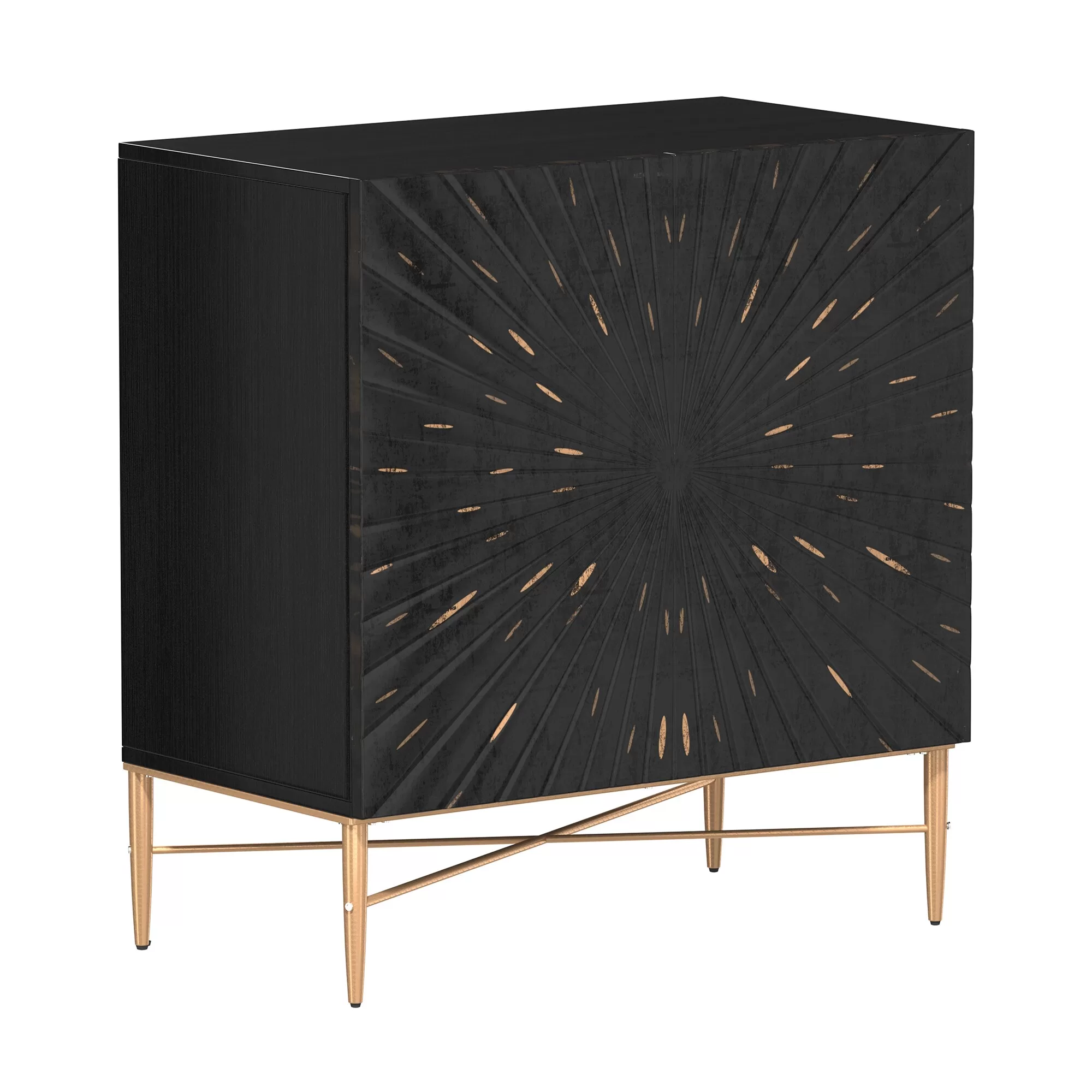 Clihome 2-Door Storage Cabinets 29.5-in W x 32-in H Wood Composite Black Freestanding Utility Storage Cabinet - Image 2