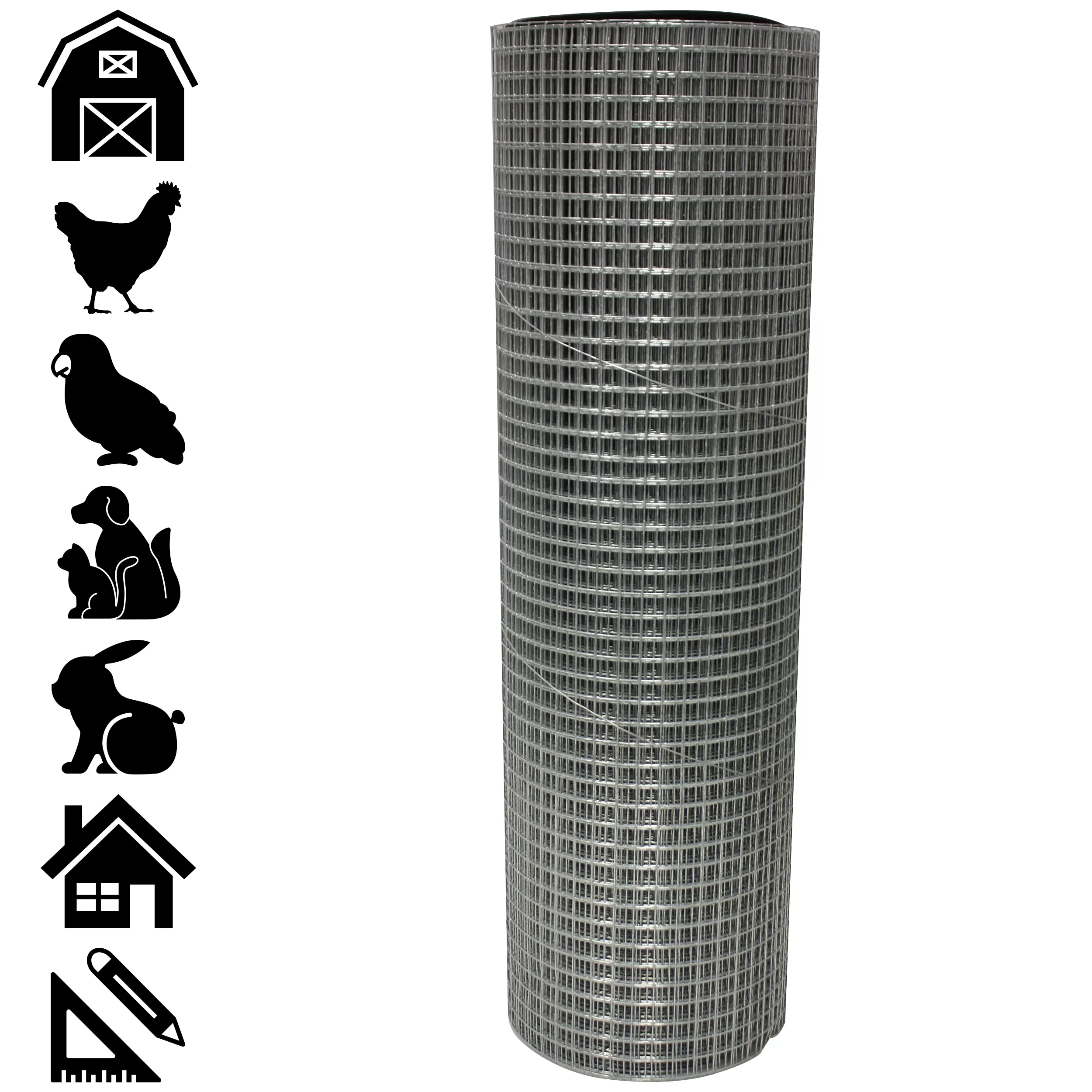 Acorn International 100-ft x 4-ft 19-Gauge Silver Galvanized Steel Hardware Cloth Rolled Fencing with Mesh Size 1/2-in x 1/2-in - Image 6