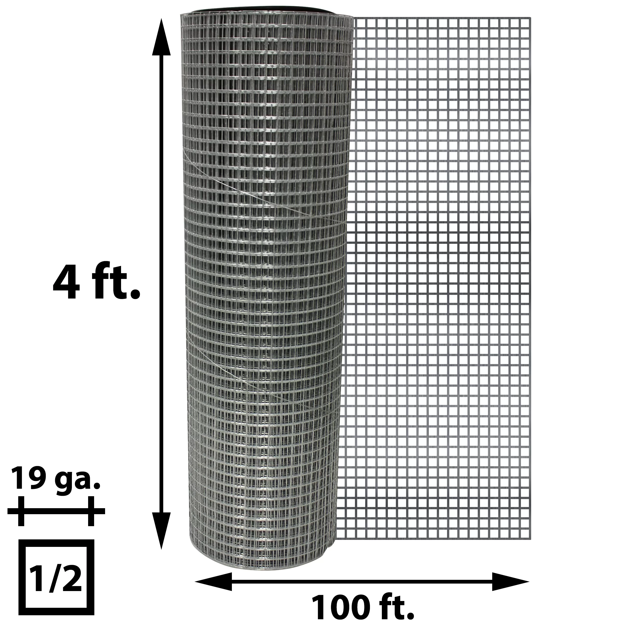 Acorn International 100-ft x 4-ft 19-Gauge Silver Galvanized Steel Hardware Cloth Rolled Fencing with Mesh Size 1/2-in x 1/2-in - Image 5
