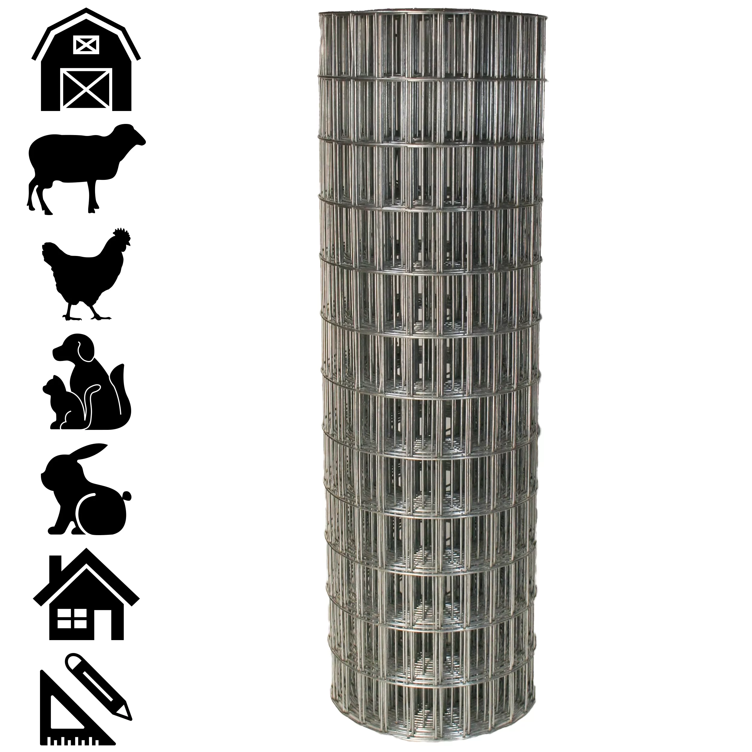 Acorn International 100-ft x 3-ft 16-Gauge Silver Galvanized Steel Welded Wire Rolled Fencing with Mesh Size 1/2-in x 1-in - Image 7