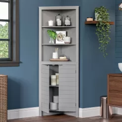 RiverRidge Madison Tall Corner Cabinet, Gray