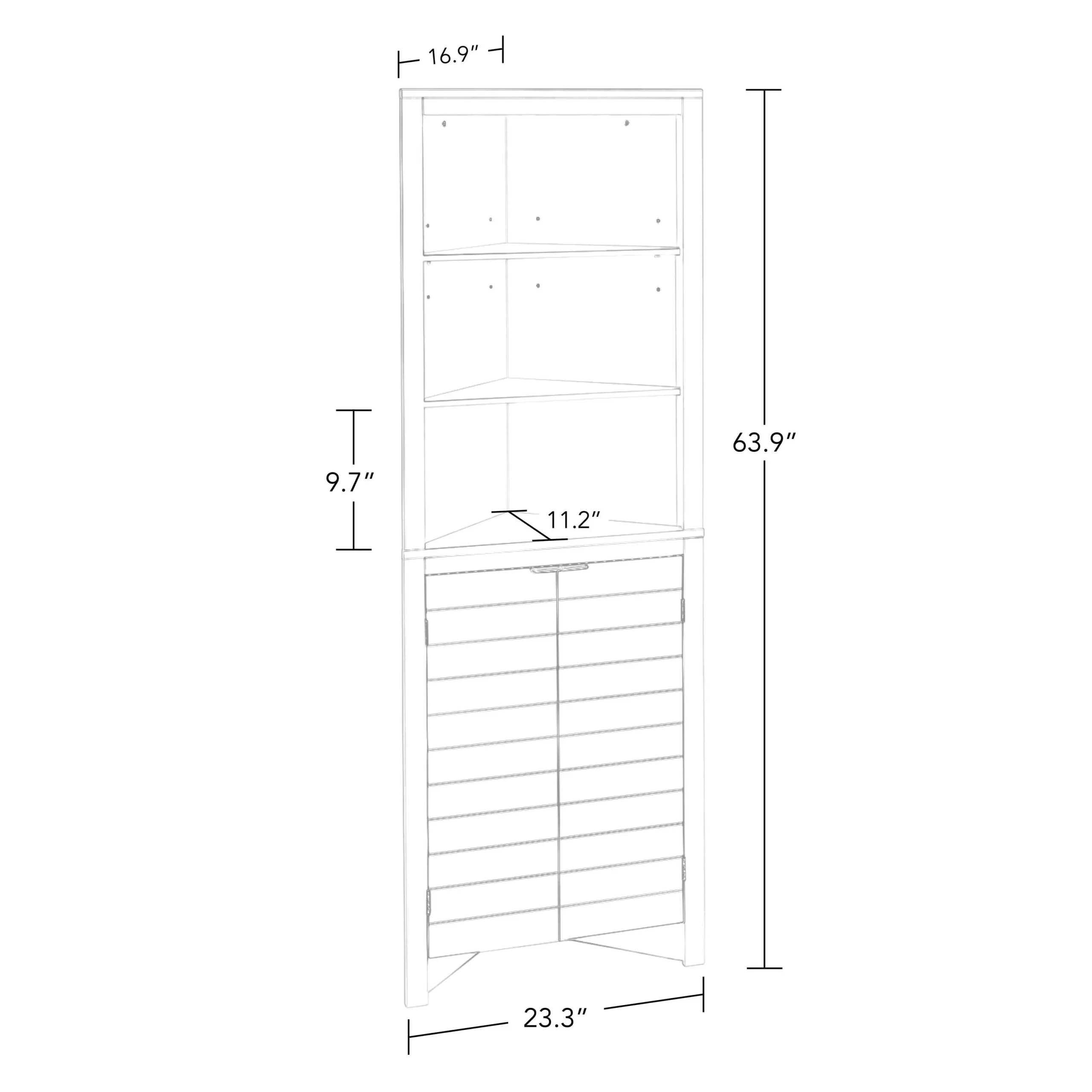 RiverRidge Madison Tall Corner Cabinet, Gray - Image 5
