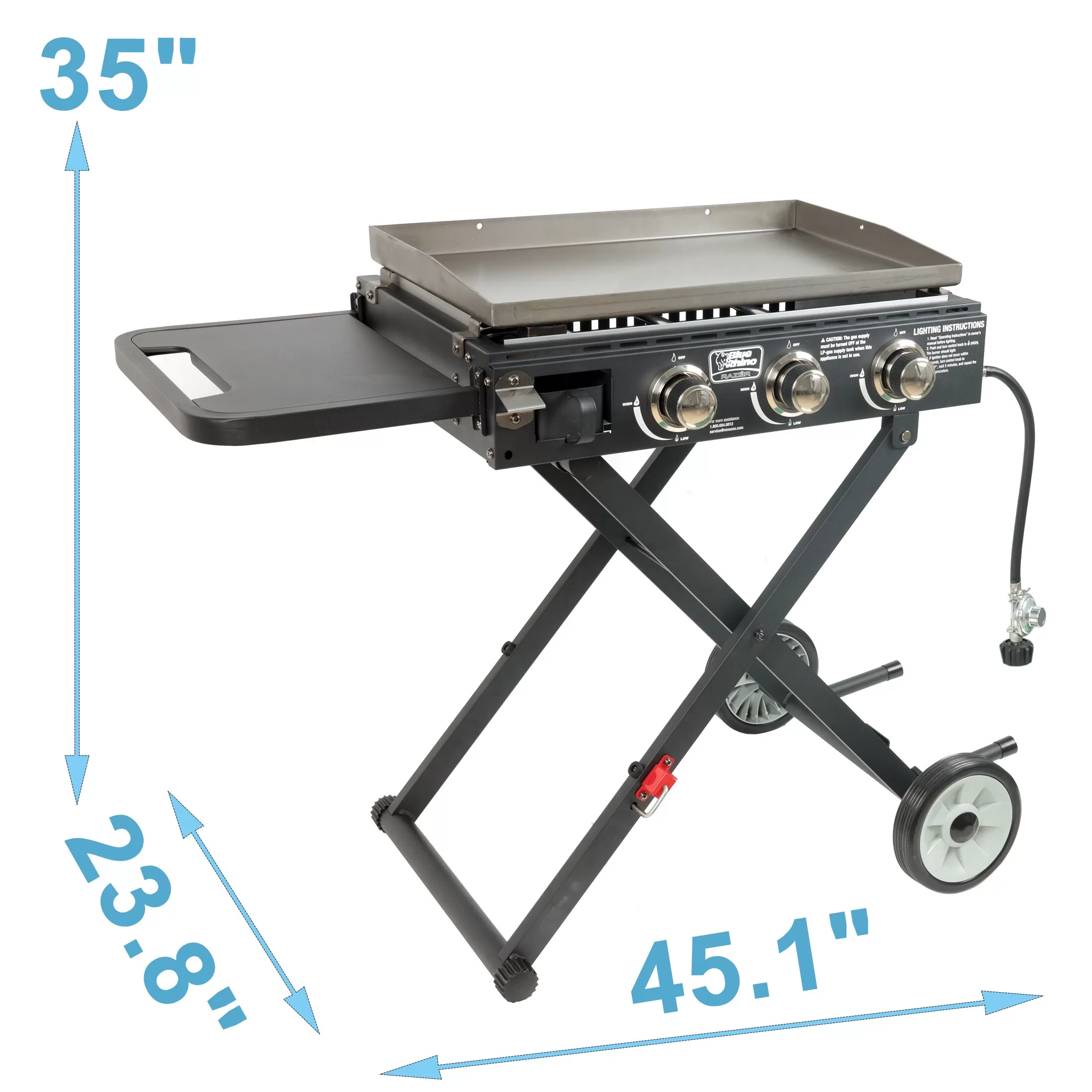 Blue Rhino 3-Burner Liquid Propane Flat Top Grill - Image 10