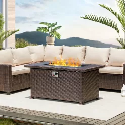 Erommy 50.5" x 30.5" 50000 BTU Propane Fire Pit Table
