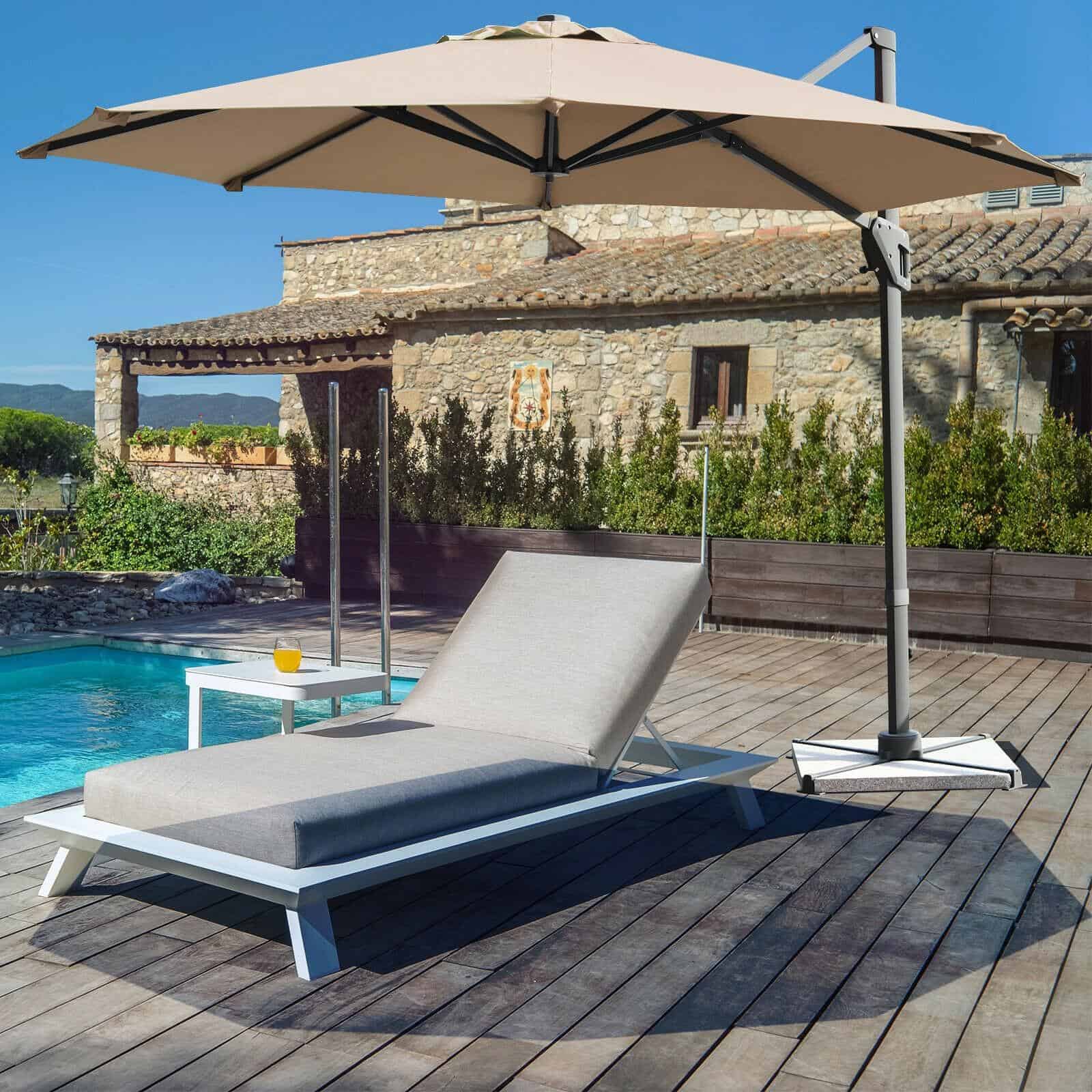Clihome 11 Ft Patio Cantilever Umbrella Outdoor Offset Umbrella with 360 degree Rotation and Tilt System Without Weight Base - Image 4
