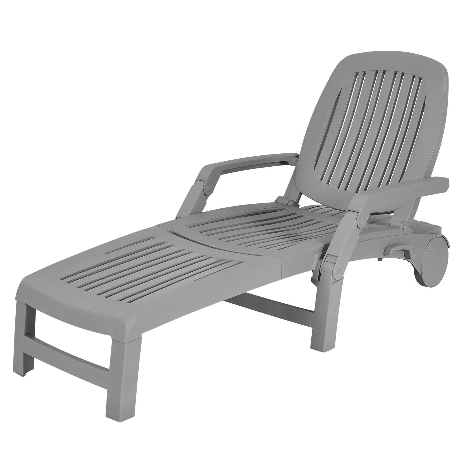 Clihome Patio Lounge Chair Gray Pp Plastic Frame Stationary Chaise Lounge Chair(s) with Solid Seat - Image 4