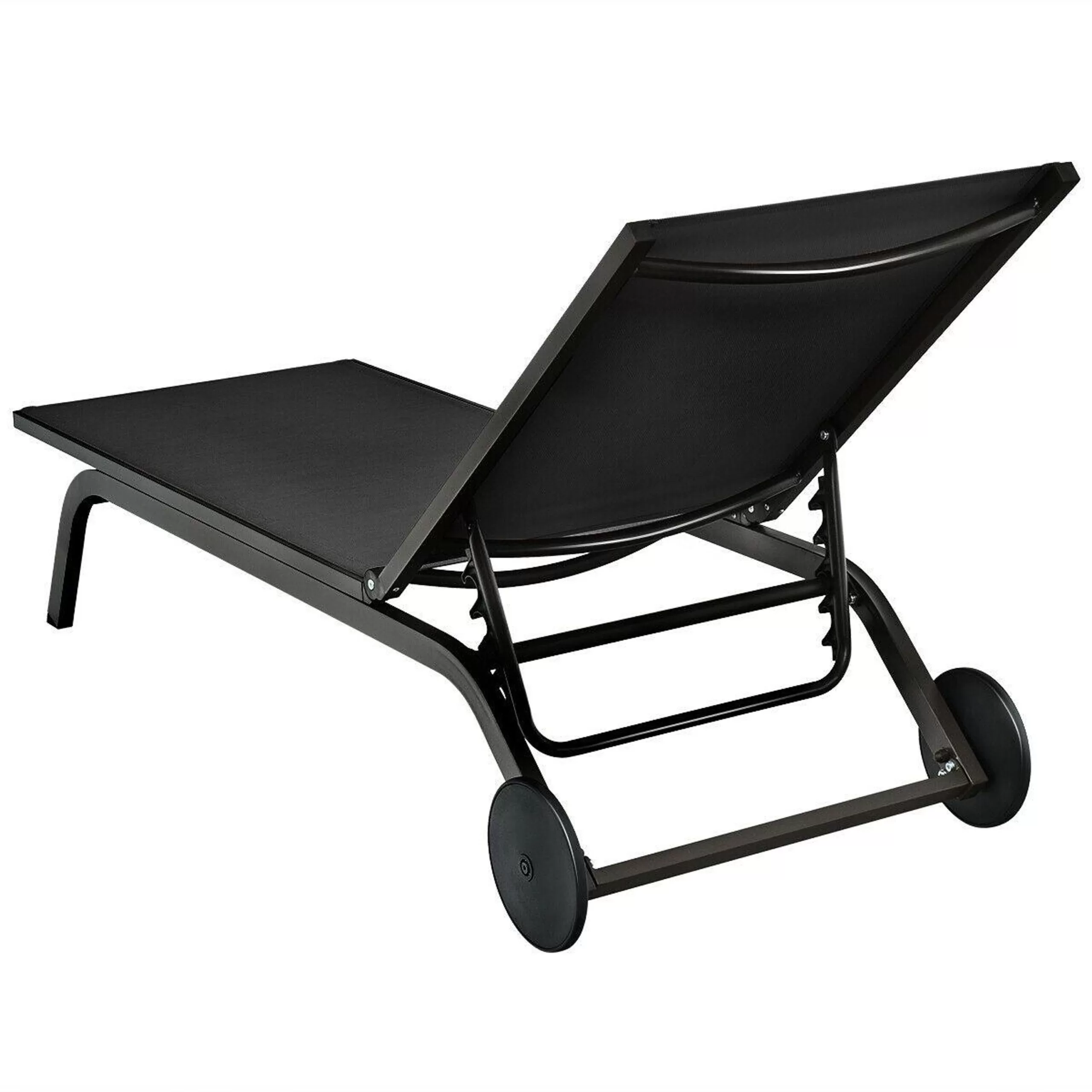 Clihome Patio Lounge Chair Aluminum Metal Frame Stationary Chaise Lounge Chair(s) with Black Premium Fabric Sling Seat - Image 11