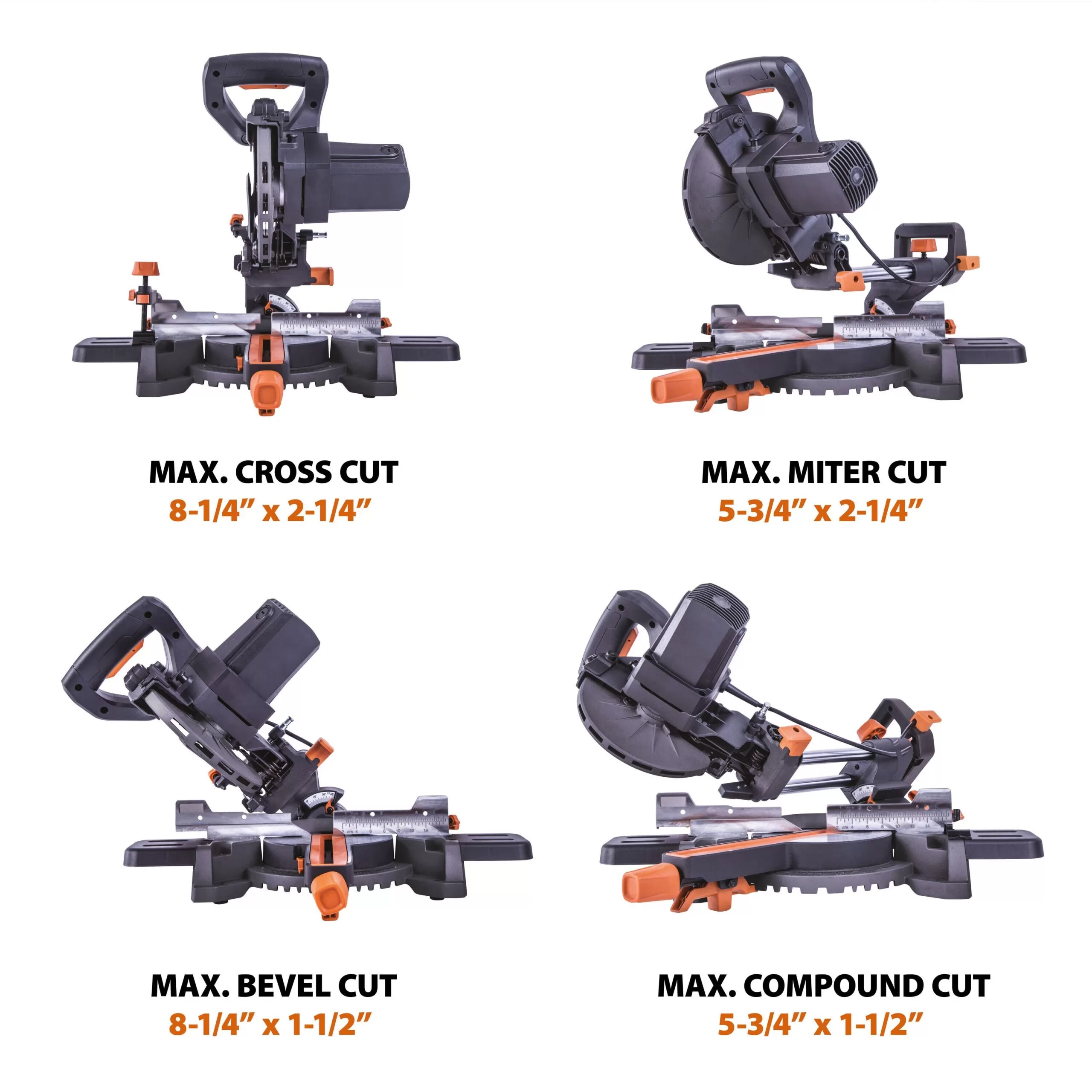 Evolution R185SMS+ 7-1/4-in 10-Amp Single Bevel Sliding Compound Corded Miter Saw with Laser Guide (Corded) - Image 14