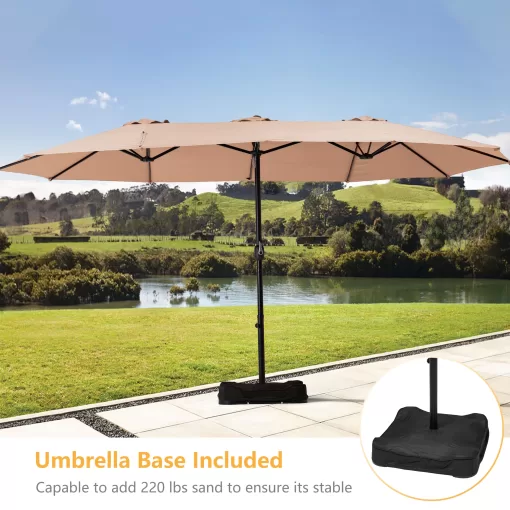 crank tilt 11 foot patio umbrella Galtech 11' Auto Tilt Patio Umbrella with LED Lights