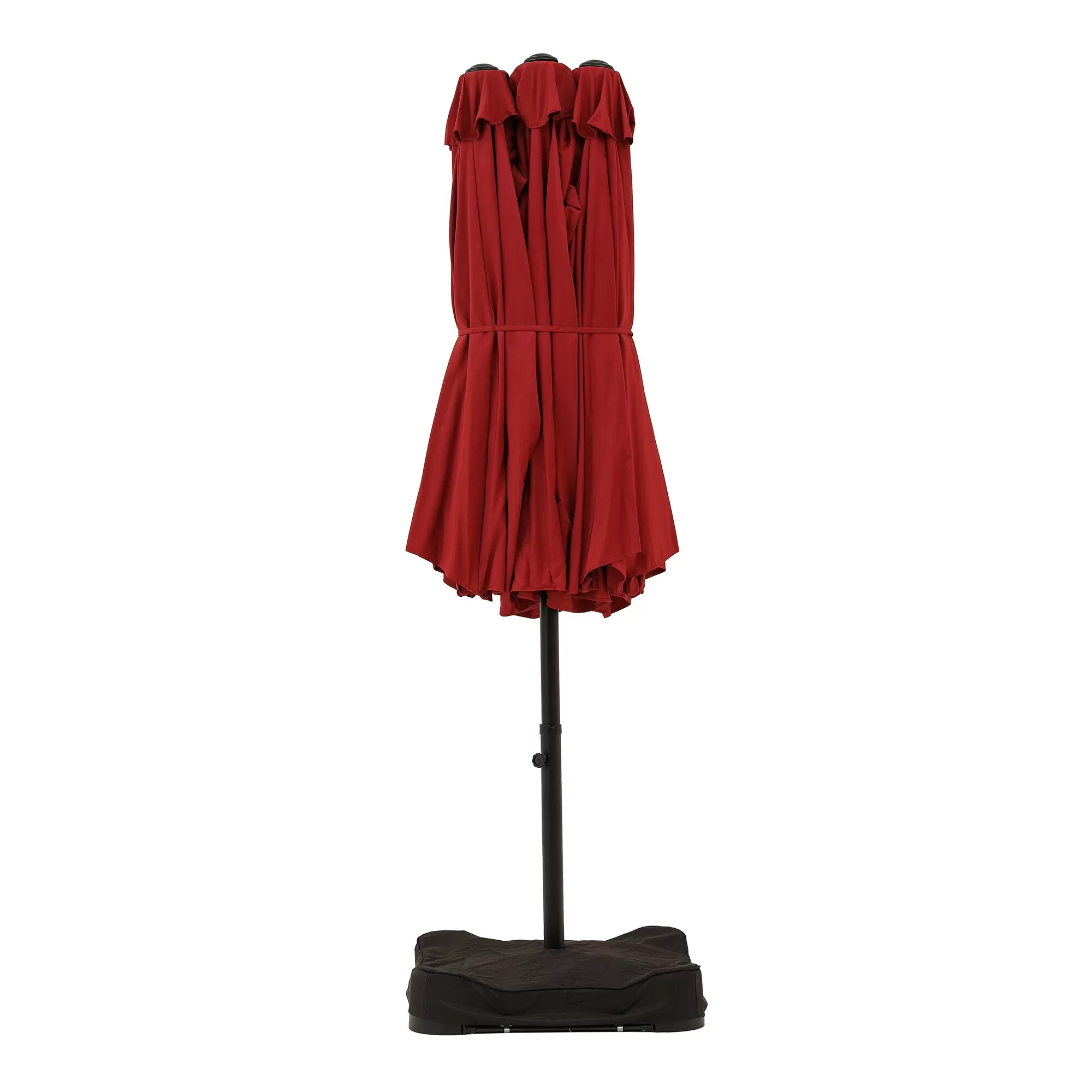 Clihome 15-ft Burgundy No-tilt Market Patio Umbrella with Base - Image 7