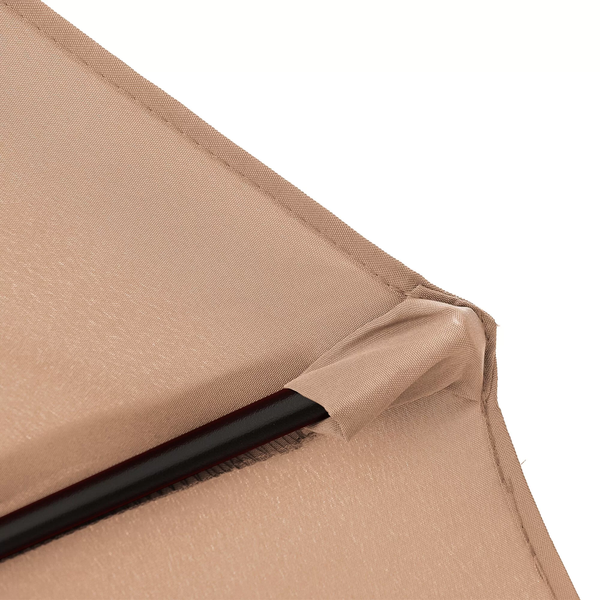 Clihome 15-ft Beige No-tilt Market Patio Umbrella with Base - Image 10