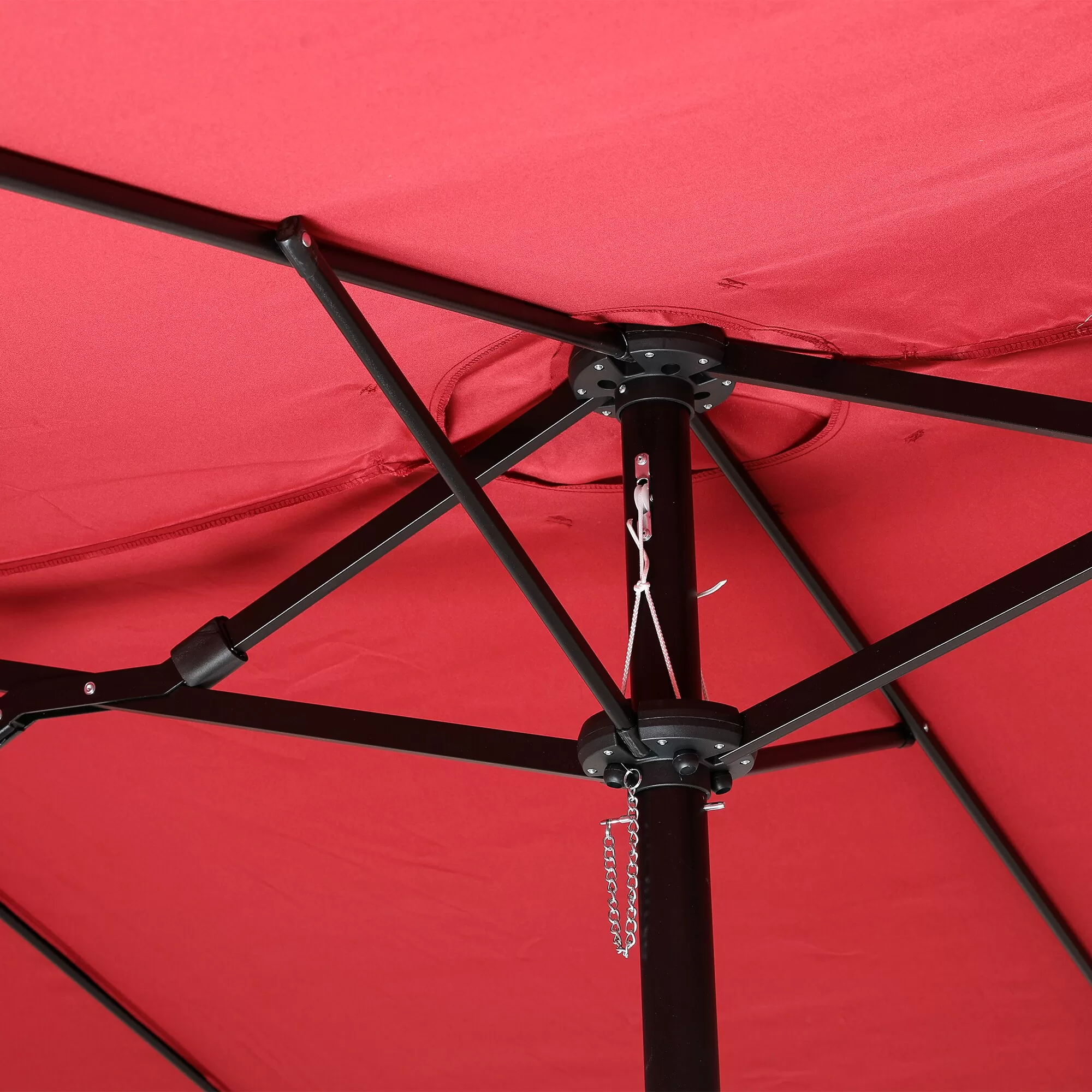 Clihome 15-ft Burgundy No-tilt Market Patio Umbrella with Base - Image 10