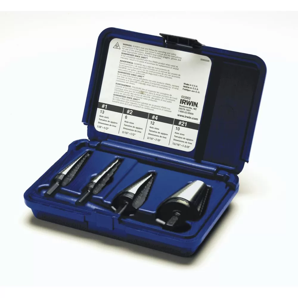 IRWIN UNIBIT 4-Piece 1/4-in Step Drill Bit Set (1/4-in to 1-3/8-in)