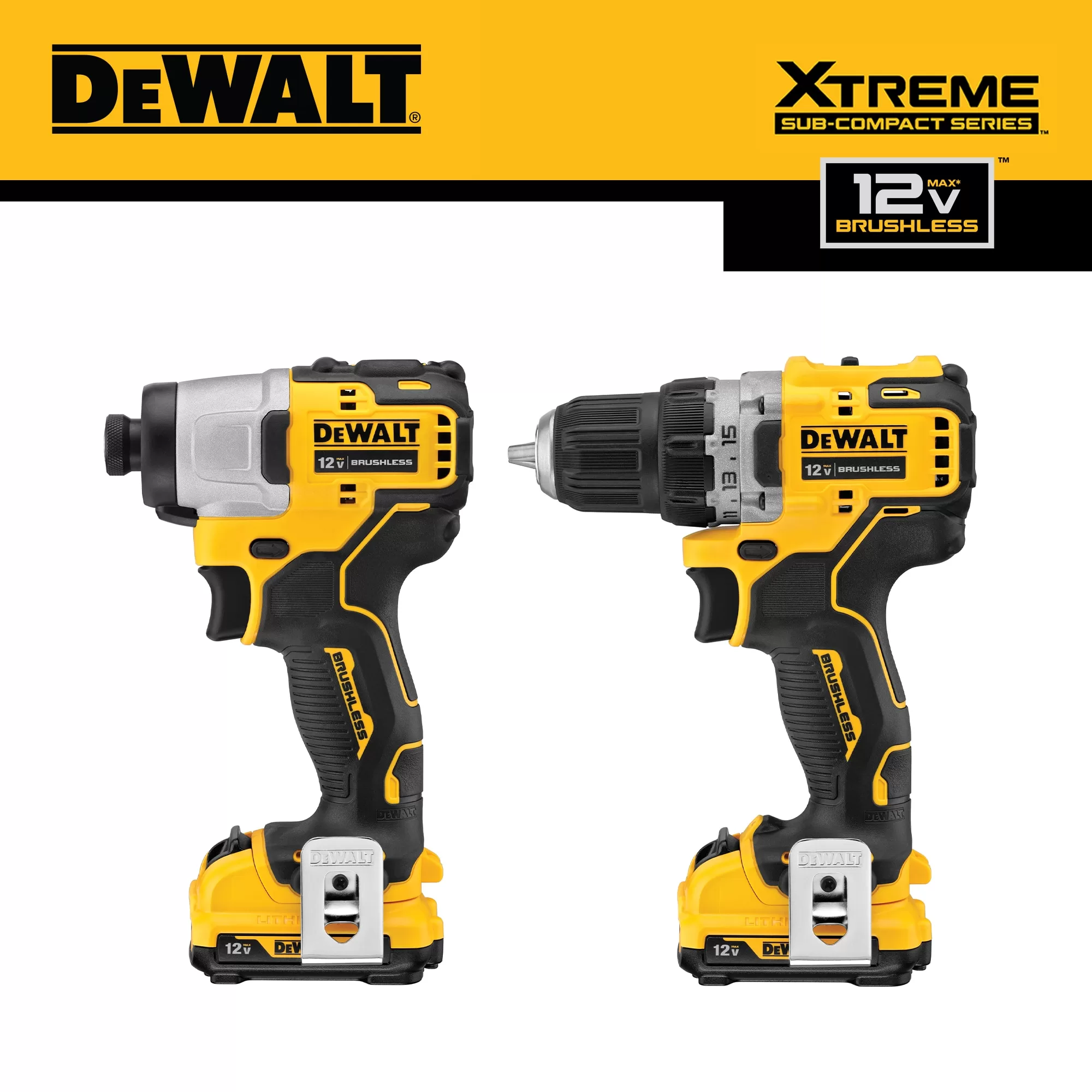 DEWALT XTREME 2-Tool 12V MAX XR Brushless DrilI/Impact Driver with Bag (2-Batteries and Charger Included) - Image 14