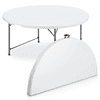 MoNiBloom 5 foot Bi-Fold Plastic Table, Foldable Round Indoor Outdoor Desk for Kitchen Party Wedding, White