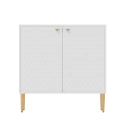 Clihome 2-Door White Storage Cabinets 31.5-in W x 32-in H Wood Composite White Freestanding Utility Storage Cabinet