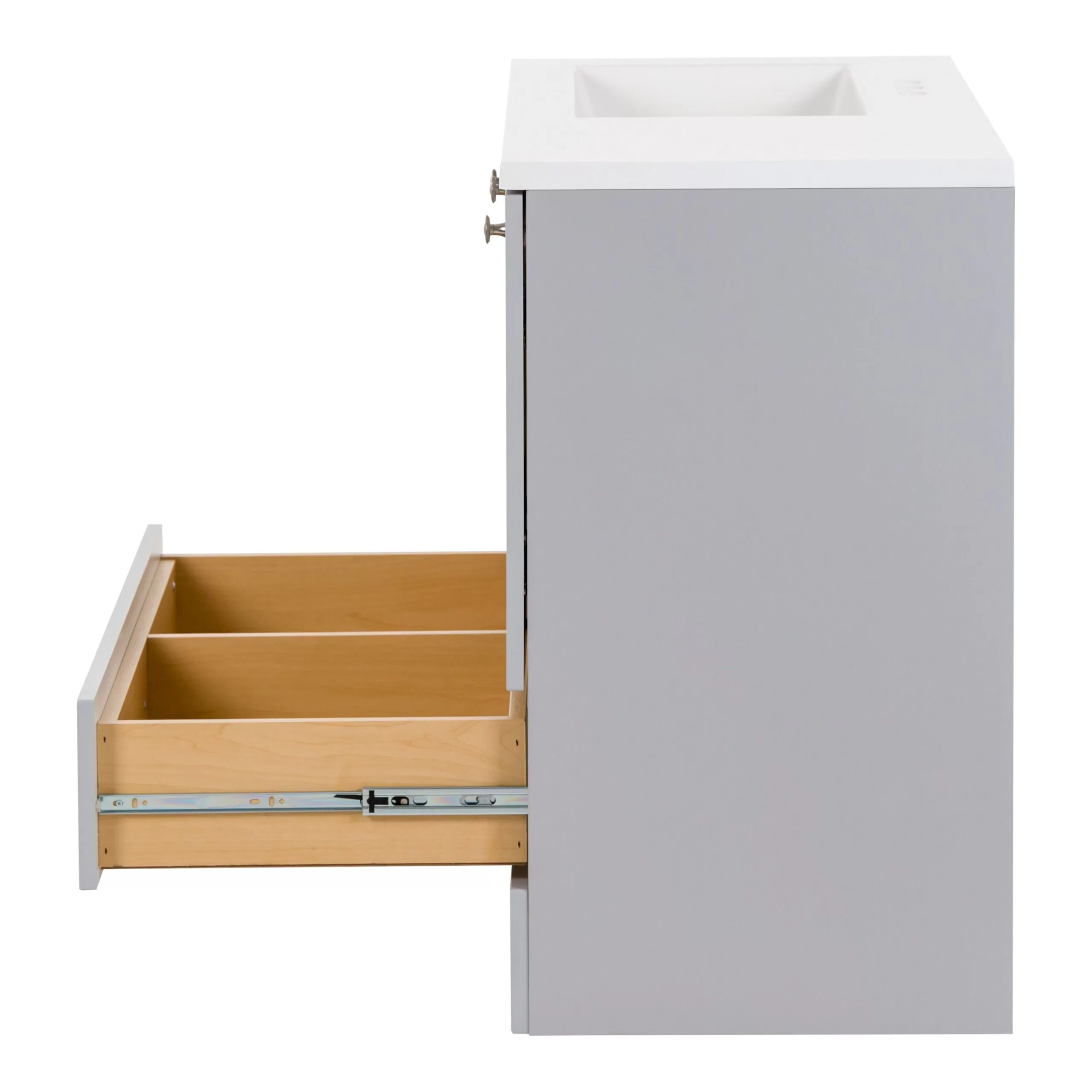 Diamond NOW Cassidy 36-in Pearl Gray Single Sink Bathroom Vanity with White Cultured Marble Top - Image 8