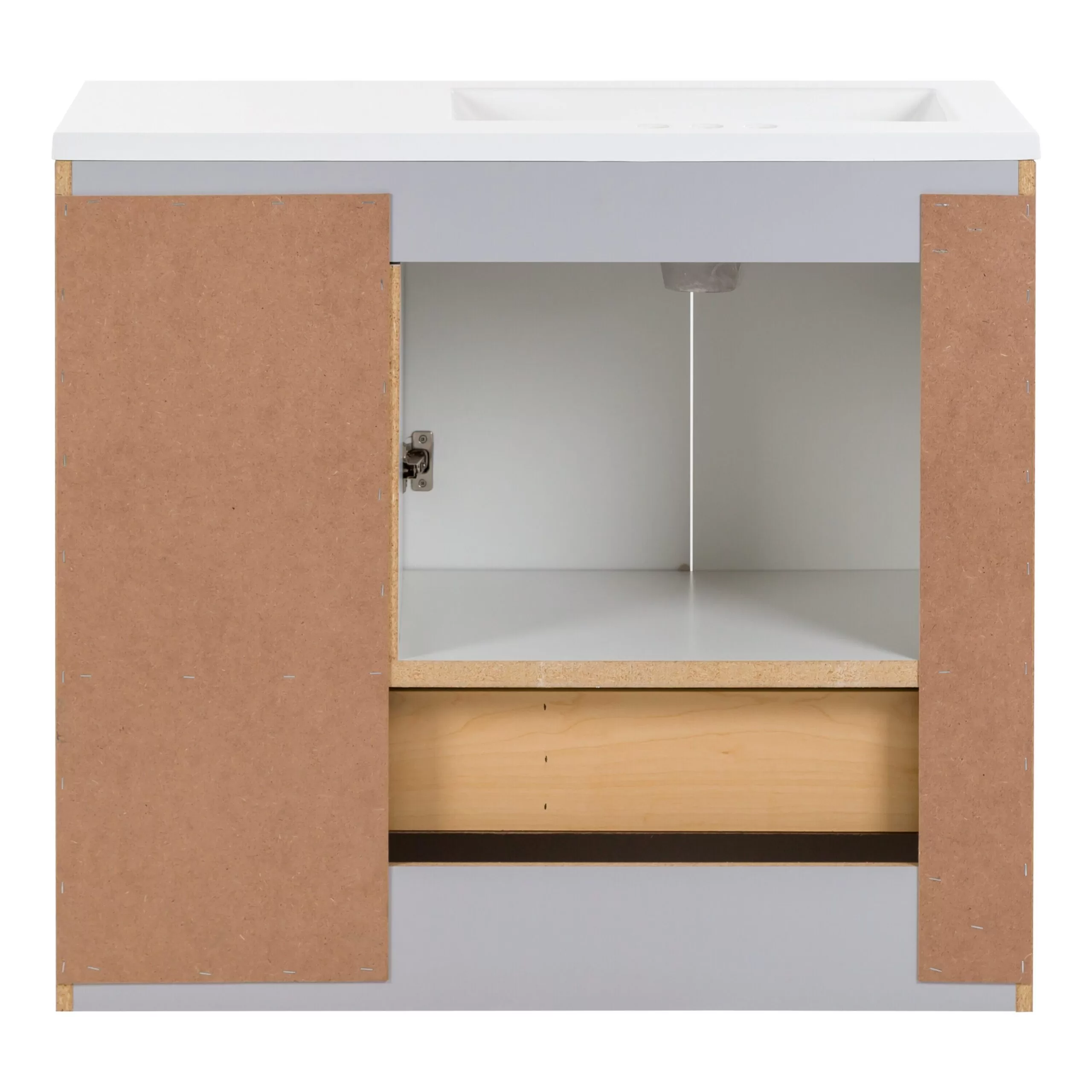 Diamond NOW Cassidy 36-in Pearl Gray Single Sink Bathroom Vanity with White Cultured Marble Top - Image 7