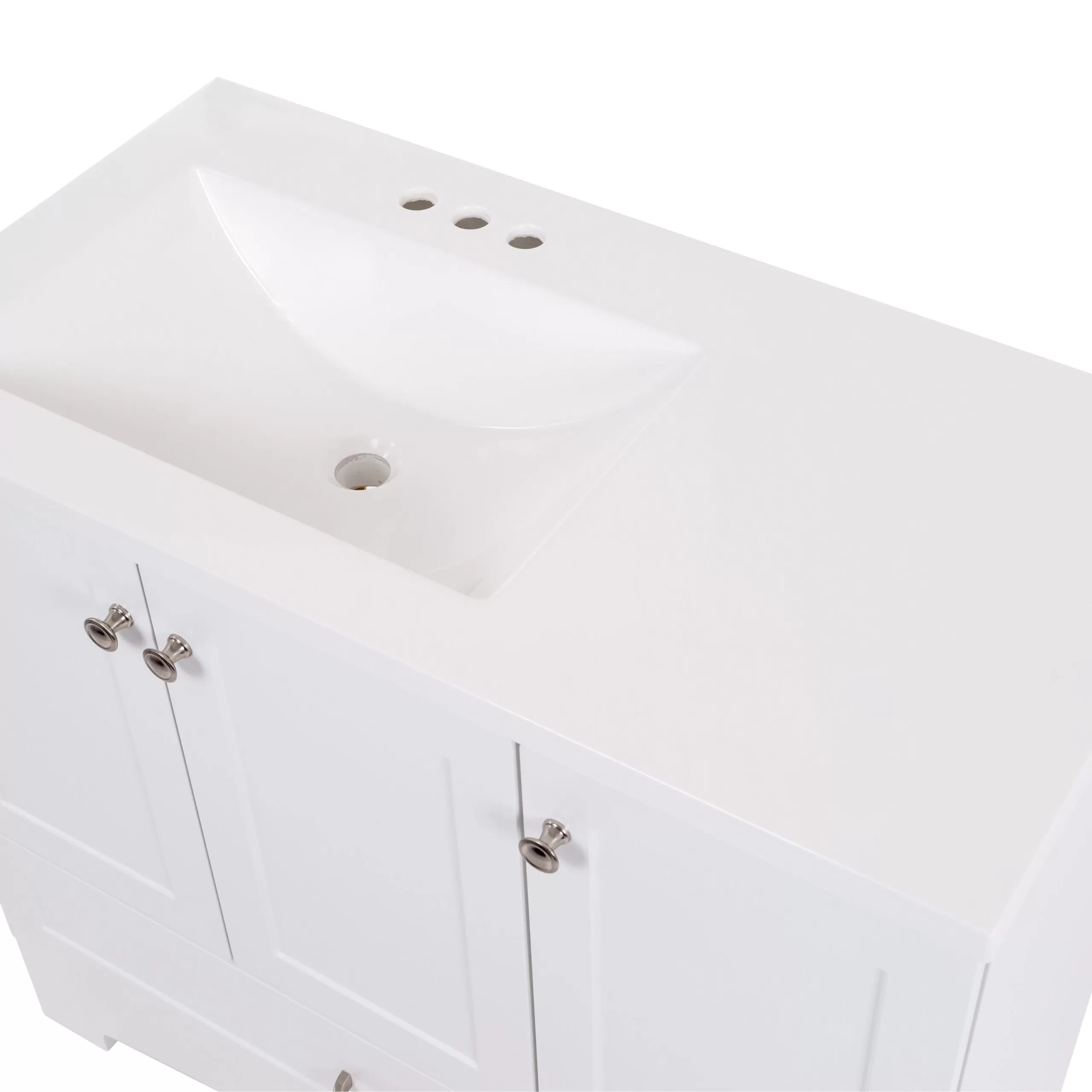 Diamond NOW Cassidy 36-in White Single Sink Bathroom Vanity with White Cultured Marble Top - Image 4