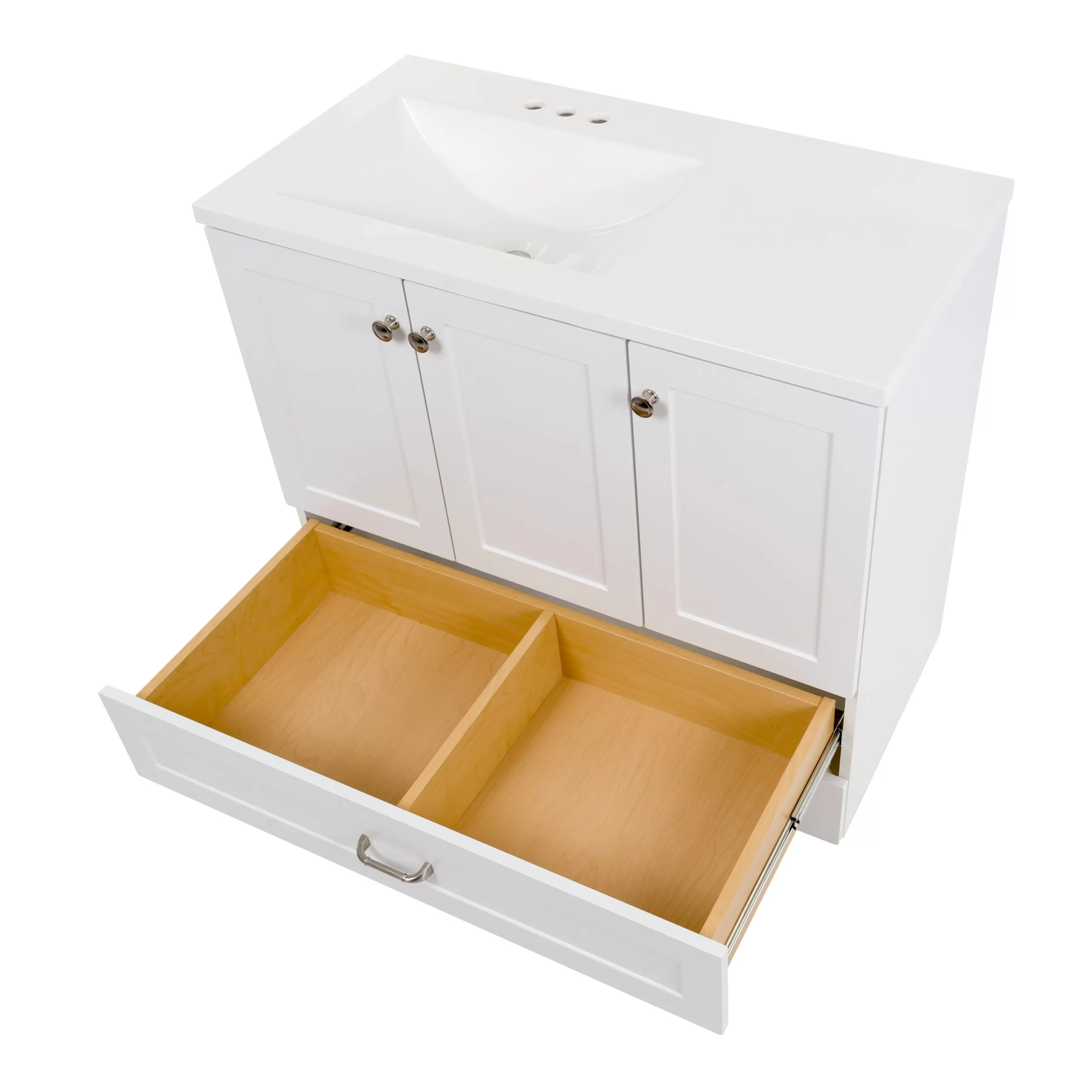 Diamond NOW Cassidy 36-in White Single Sink Bathroom Vanity with White Cultured Marble Top - Image 9