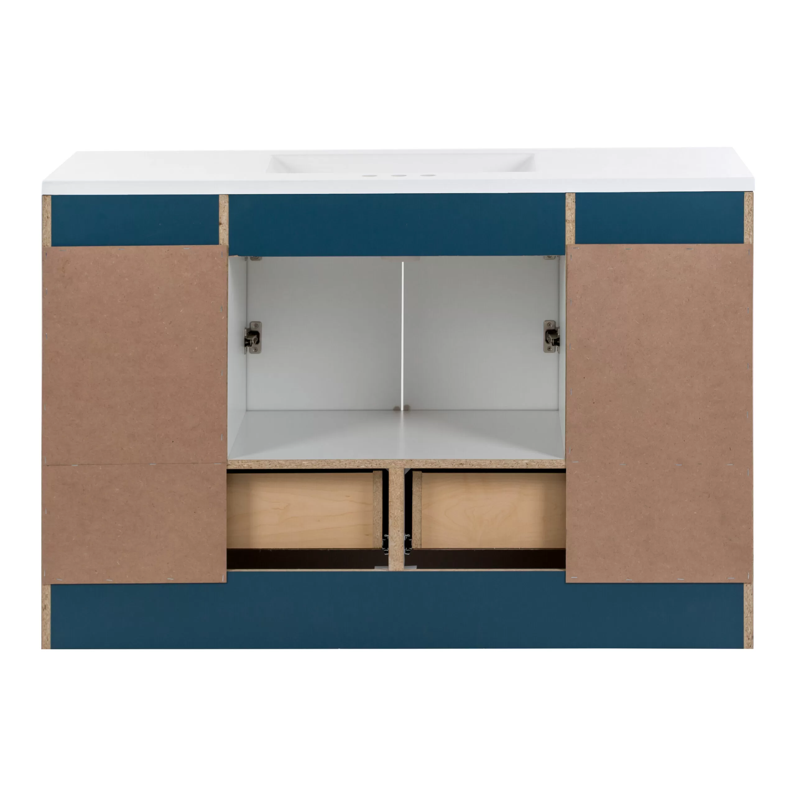 Diamond NOW Cassidy 48-in Admiral Blue Single Sink Bathroom Vanity with White Cultured Marble Top - Image 7