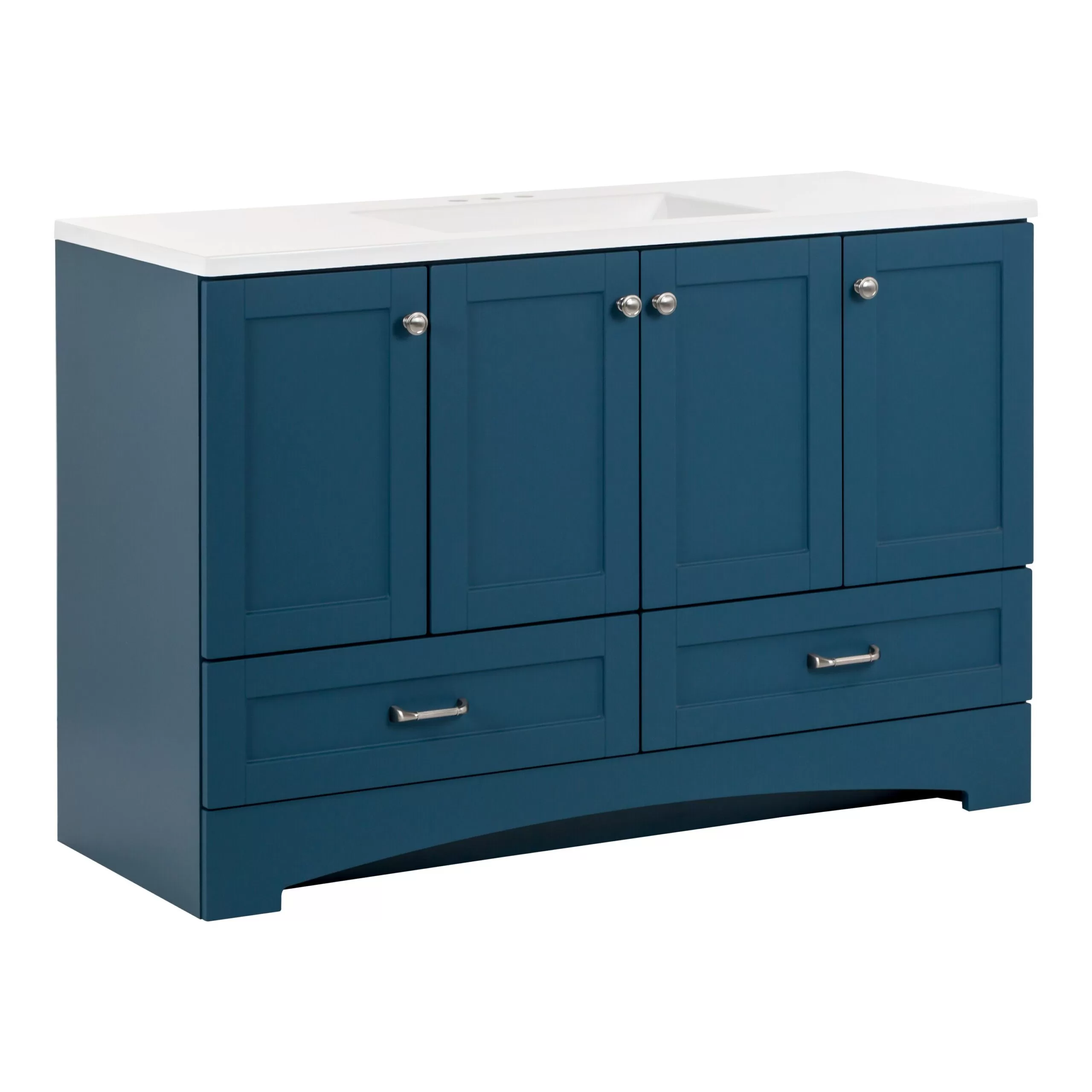 Diamond NOW Cassidy 48-in Admiral Blue Single Sink Bathroom Vanity with White Cultured Marble Top - Image 13