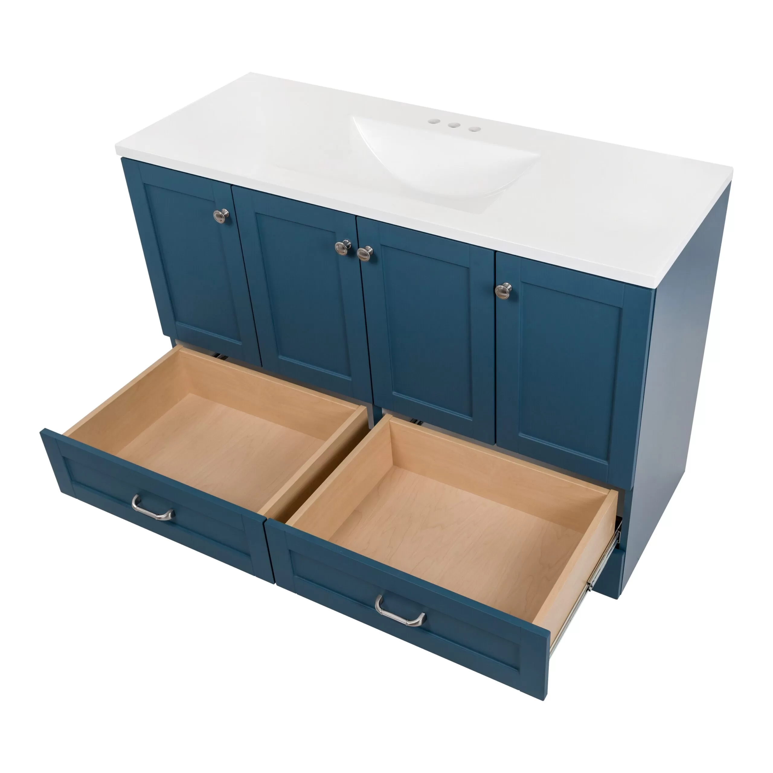Diamond NOW Cassidy 48-in Admiral Blue Single Sink Bathroom Vanity with White Cultured Marble Top - Image 9