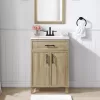 Style Selections Dolton 24-in Natural Oak Undermount Single Sink Bathroom Vanity with White Engineered Stone Top (Mirror Included)