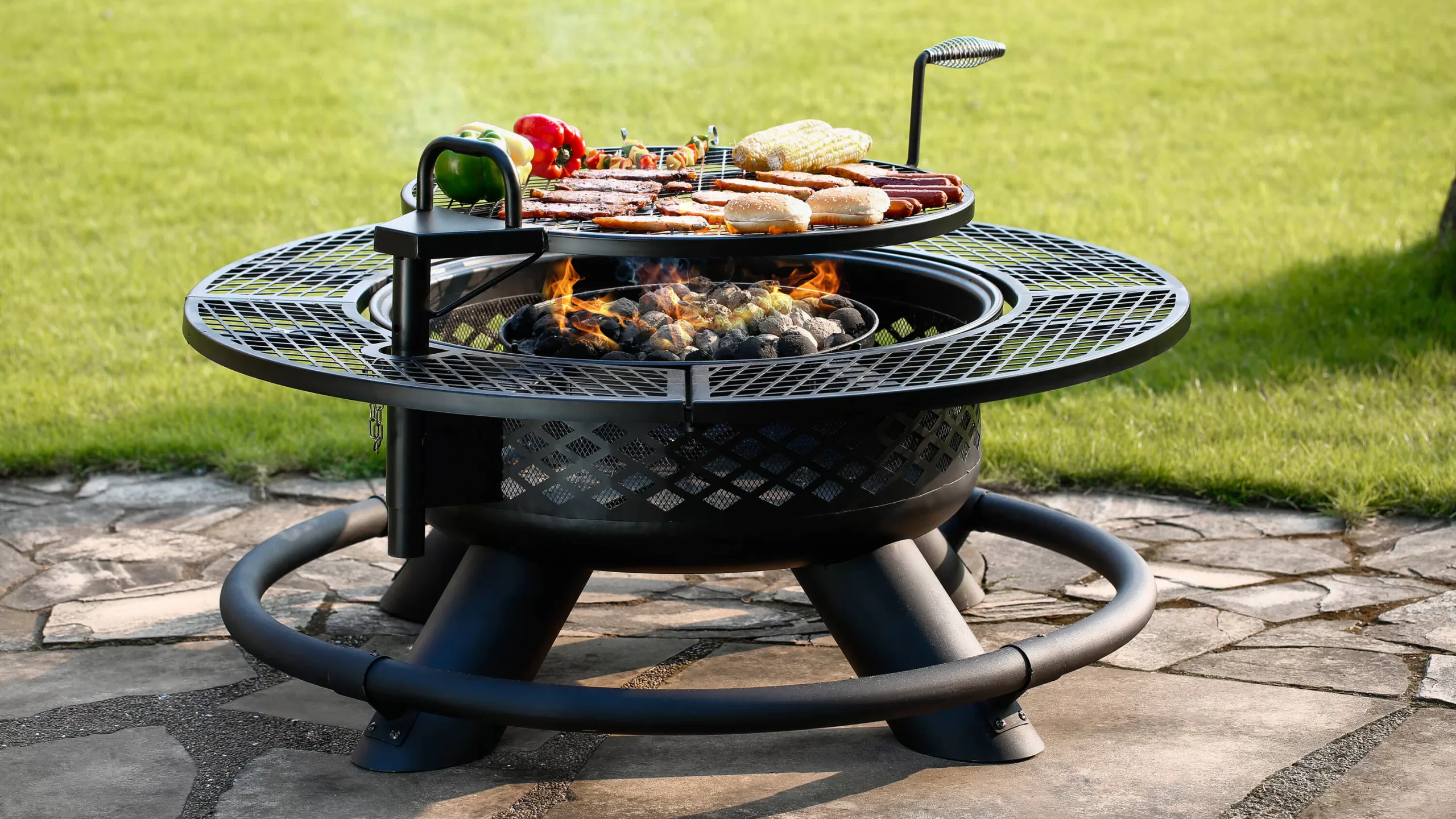 MASTER FORGE 47.24-in W Black Steel Wood-Burning Fire Pit - Image 4
